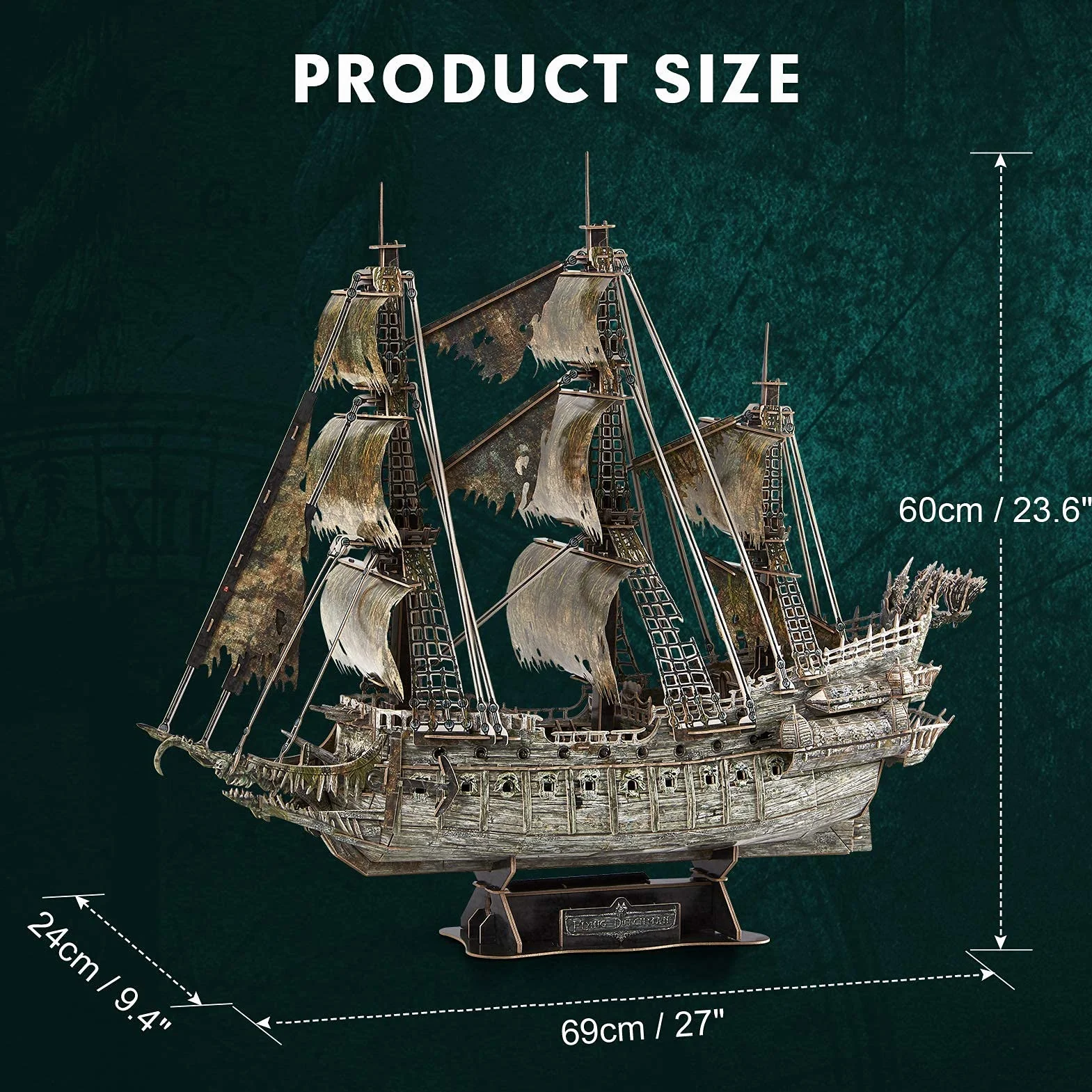 CubicFun Puzzle 3D LED Holandés Errante Barco Pirata Maquetas para Construir 360 Piezas Adultos Niños 14+