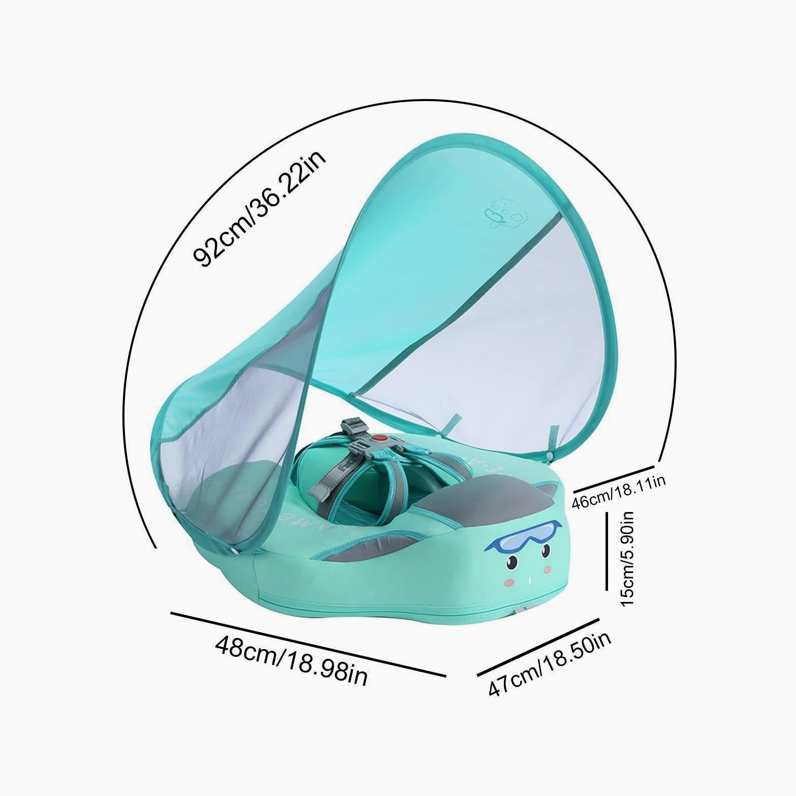 Flotador para Bebés para Natación Flotador Infantil para Piscinas | Flotador Estable con Sombrilla Protectora Solar para Viajes y Verano en Playa o Lago, para Bebés de 3 a 24 Meses