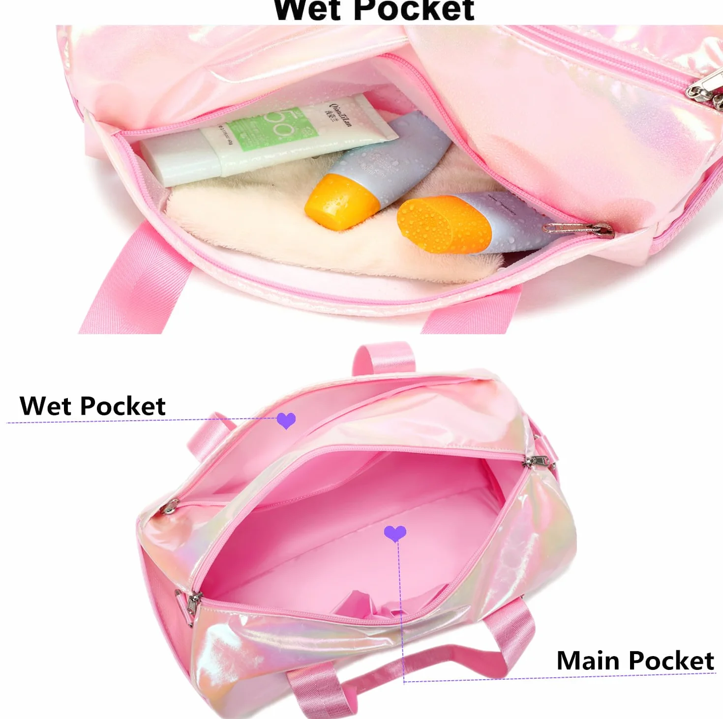 Bolsa de Ballet Arco Iris para Niña - Macuto para Danza, Piscina y Gimnasia