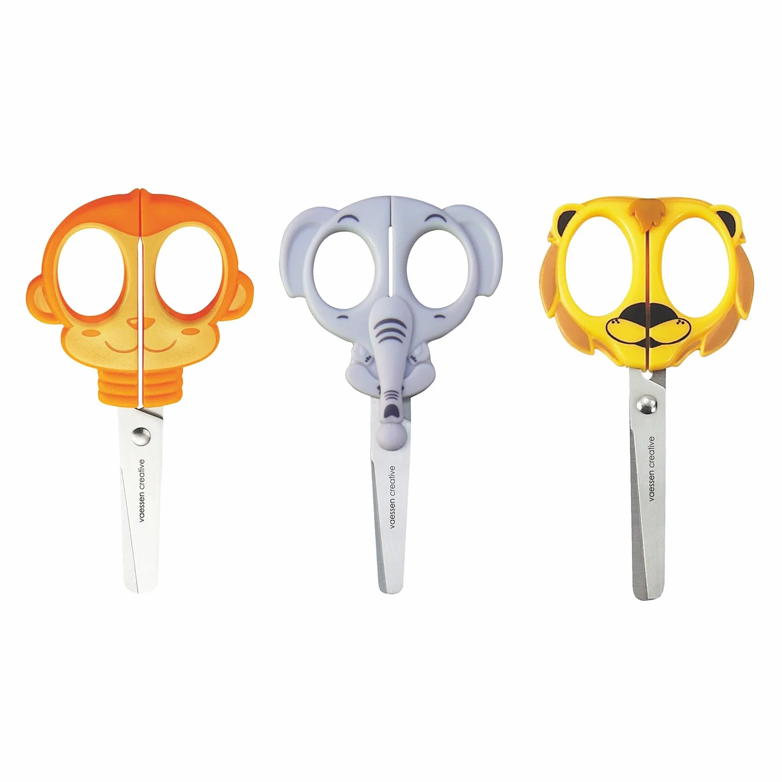 Vaessen Creative 70103-006 - Juego de tijeras infantiles (3 unidades, 12,7 cm, puntas redondeadas, para zurdos y diestros, proyectos de manualidades y hobby)