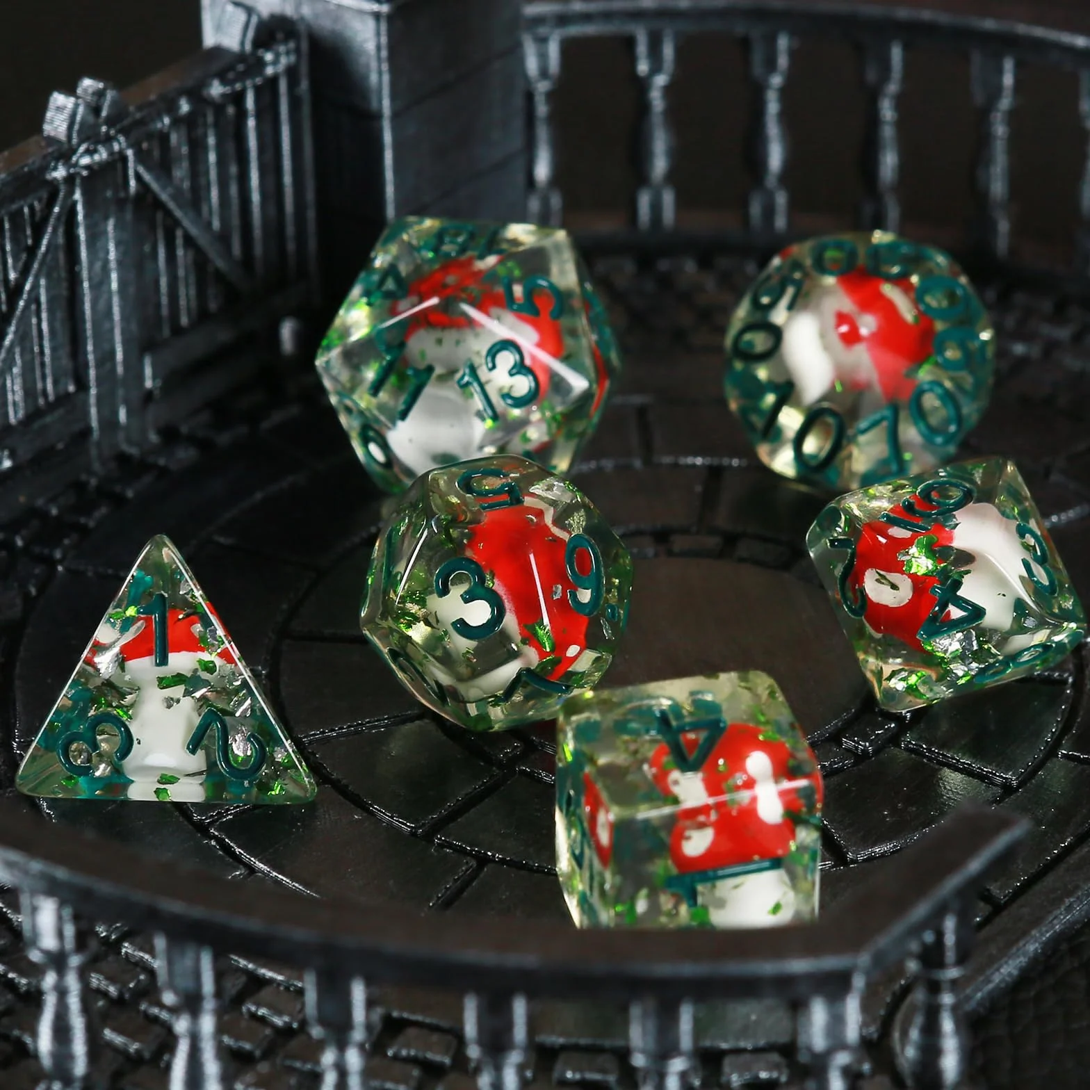 Dados de setas terribles D20, bosque profundo, cubo peligroso, cubo de terror, Dungeons & Dragons, juego de mesa, dados W20 Mushroom Dice