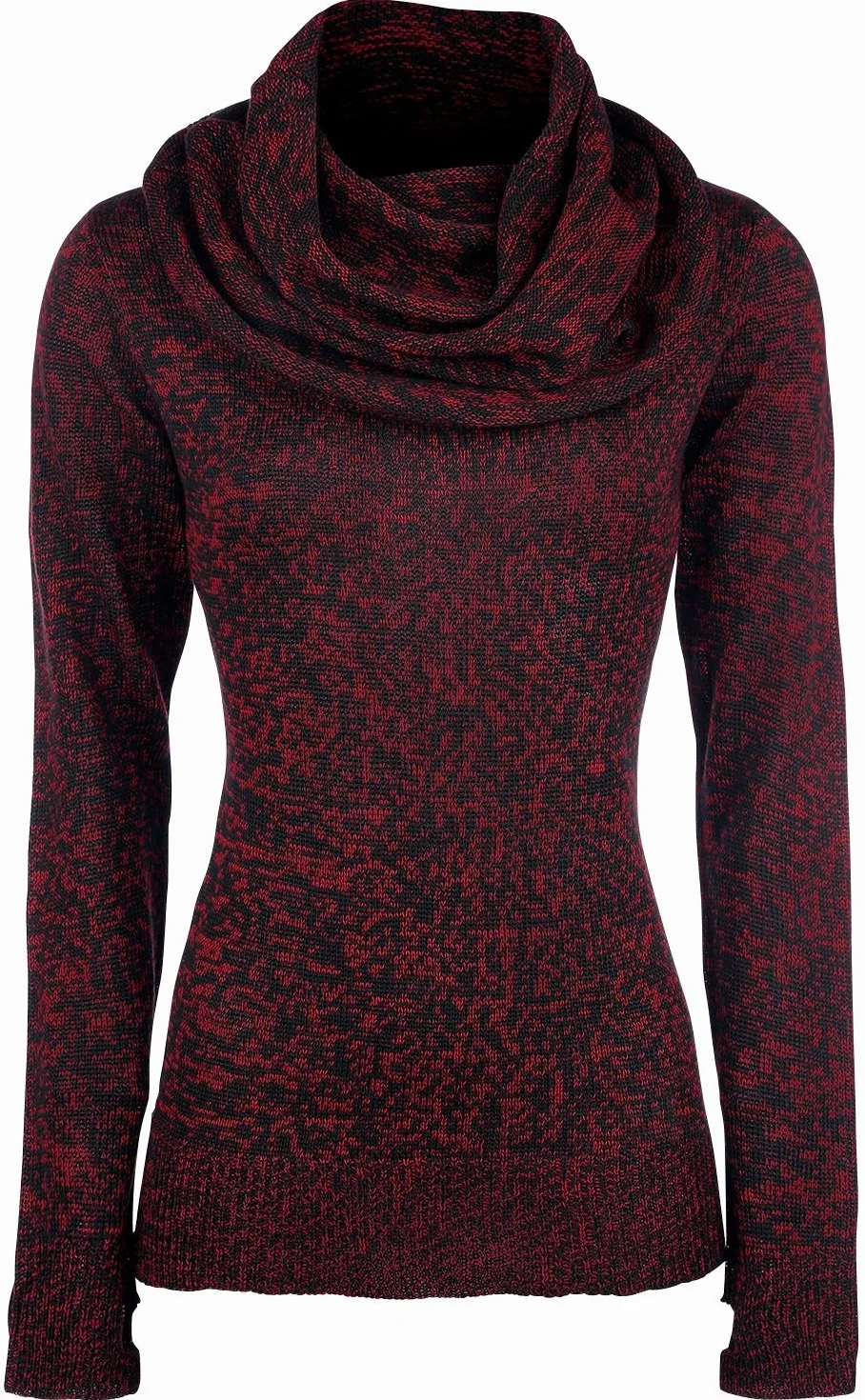 Black Premium by EMP Mujer Jersey Rojo Cuello Alto