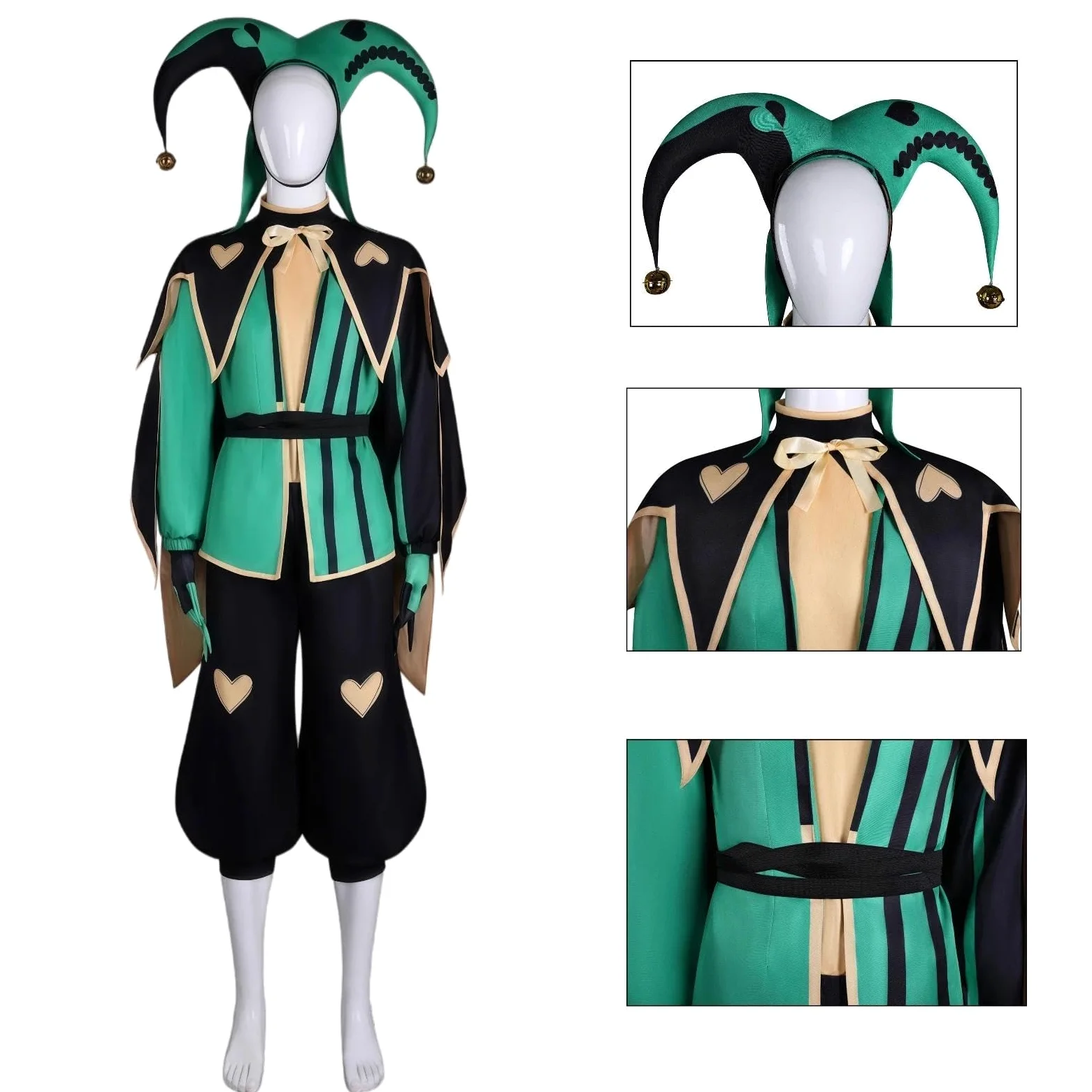 Harlequin Traje de Cosplay de Anime para Hombres, Niñas, Adultos, Conjunto Completo para Juego de Roles, Fiesta de Halloween, Conferencia de Cómic, Disfraz de Gala, Uniforme