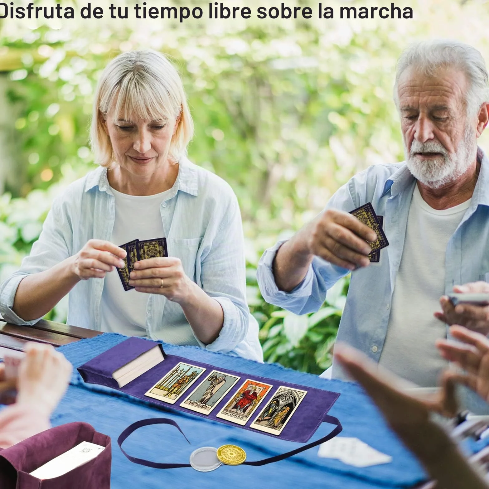 HINGTAI El Kit de 2 Bolsas para Tarjetas, Soporte de exhibición Solar,portatarjetas para Naipes y Cartas de Tarot, Cubierta de oráculo, Accesorios de Tarot