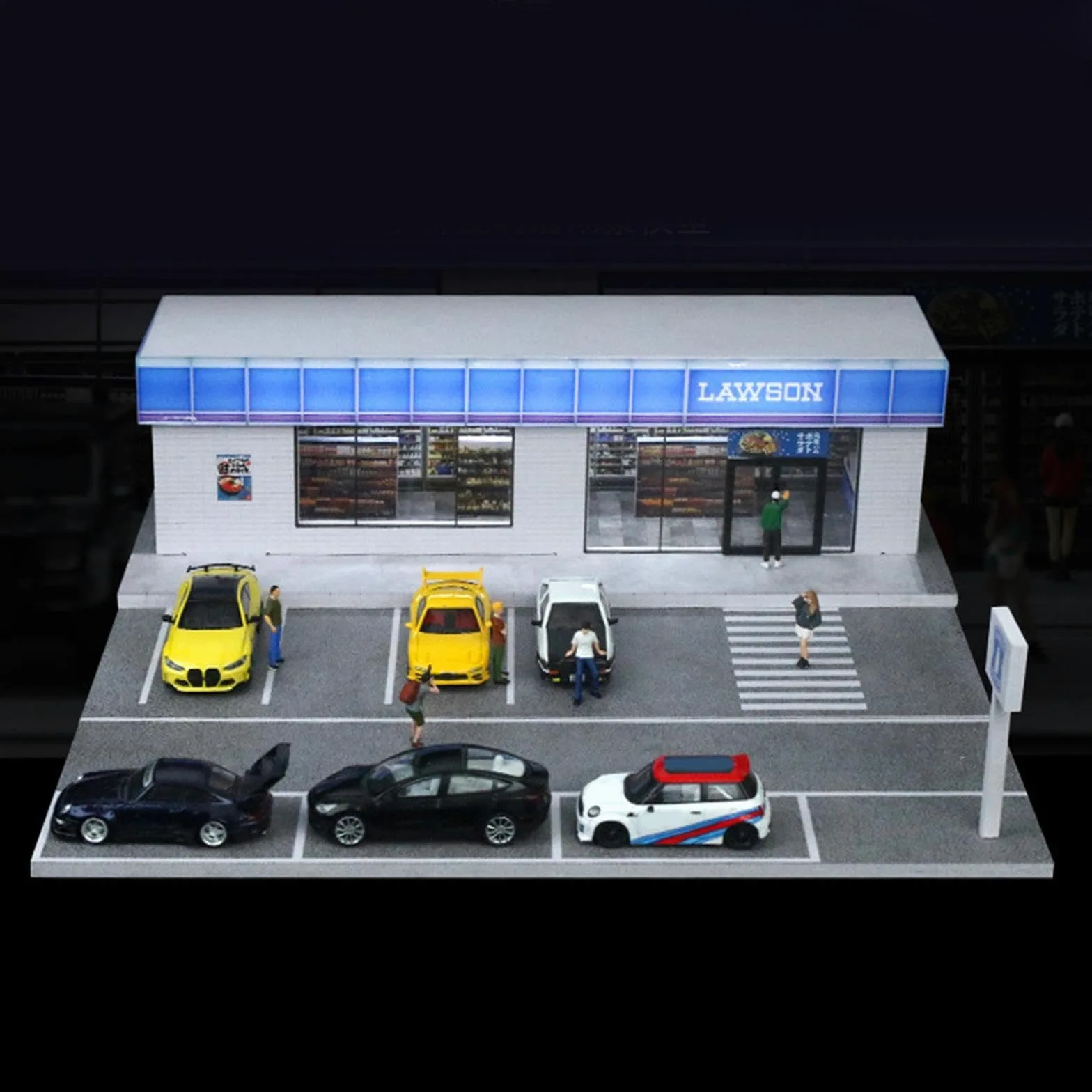 Vitrina para Maquetas de Coches a Escala 1:64 con Luz para Figuras de Acción.