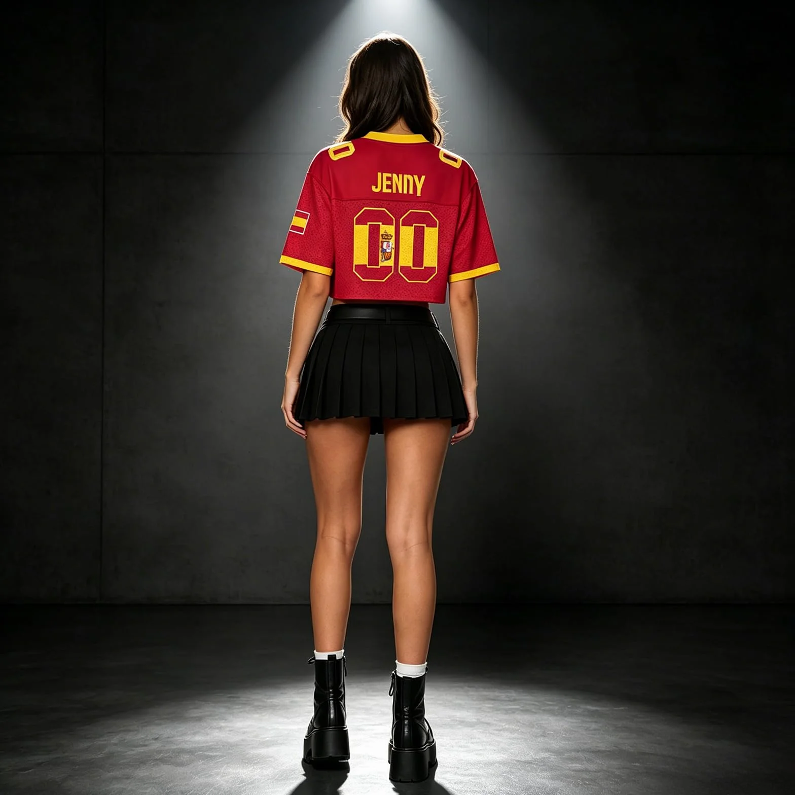Camiseta de fútbol Personalizada para Mujer con Bandera, Malla Y2K, Top Corto Mundial 2026