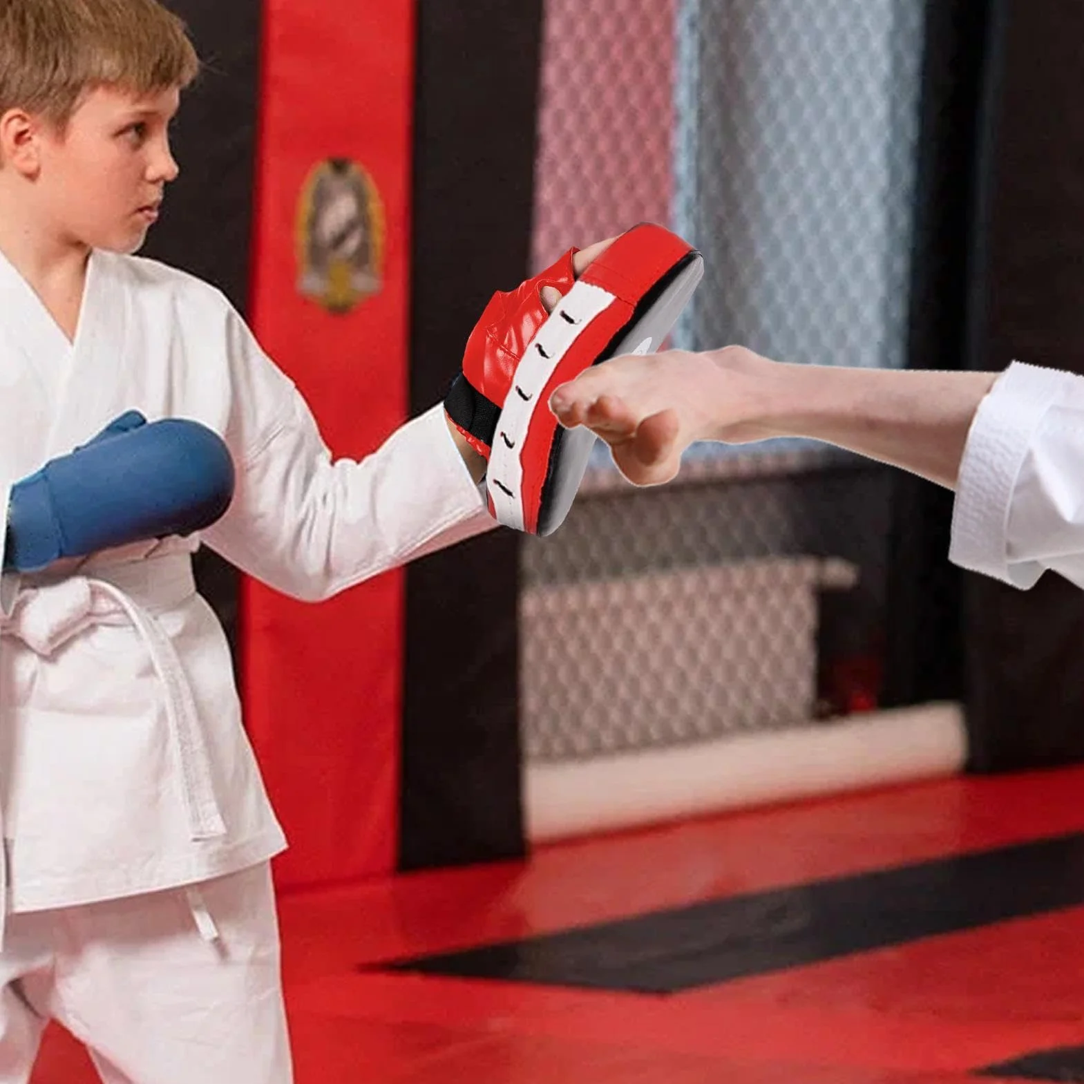 Manoplas de Boxeo, Almohadillas Boxeo, Guantes de Entrenamiento Multifuncionales para Adultos
