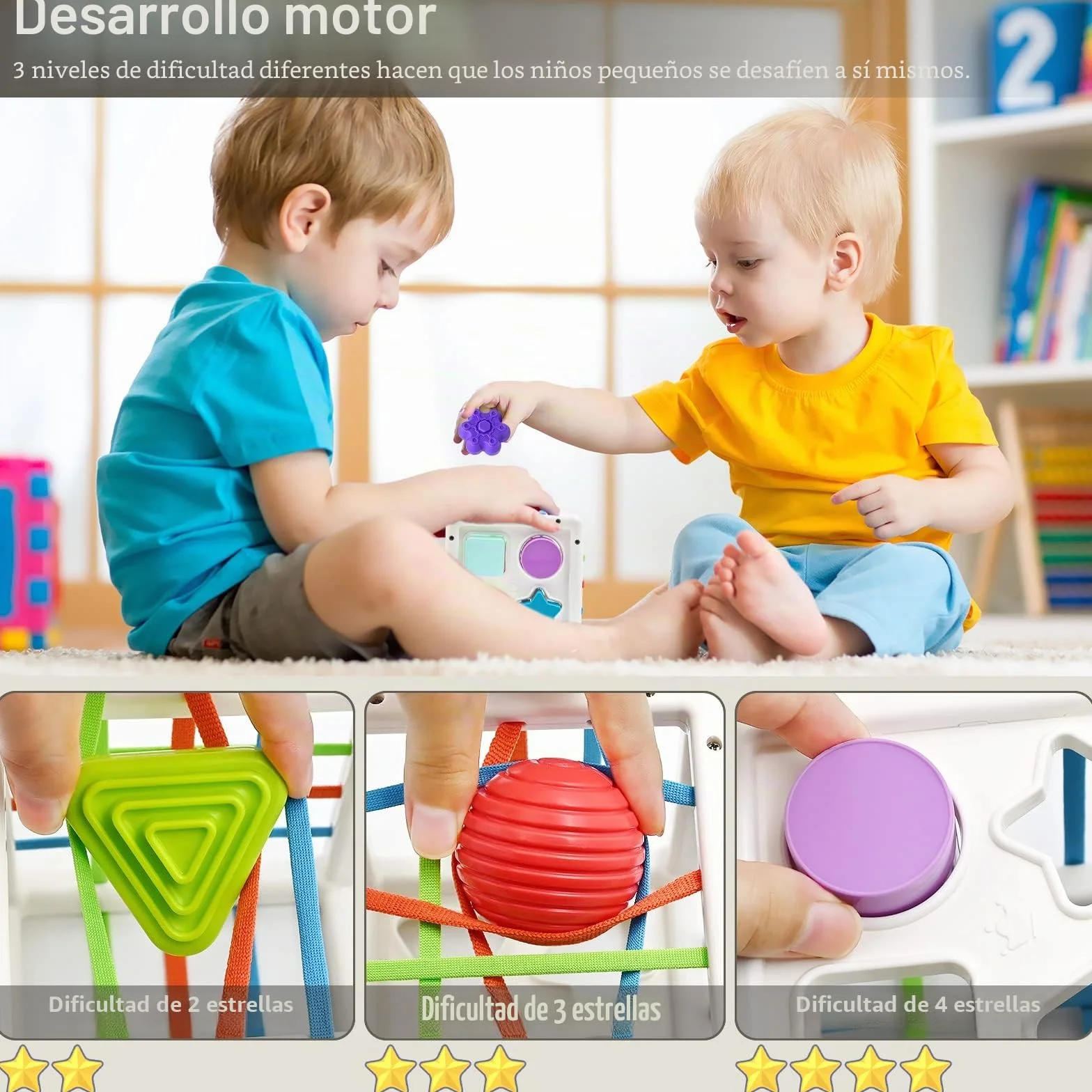 Mailesi Juguetes Montessori Niños 12 18 24 Meses, Juguetes Bebes en Forma de Cubo para La Motricidad Fina y el Aprendizaje Temprano, Regalo Sensorial para Niños y Niñas 1 2 3 Años, Regalo Juguetes