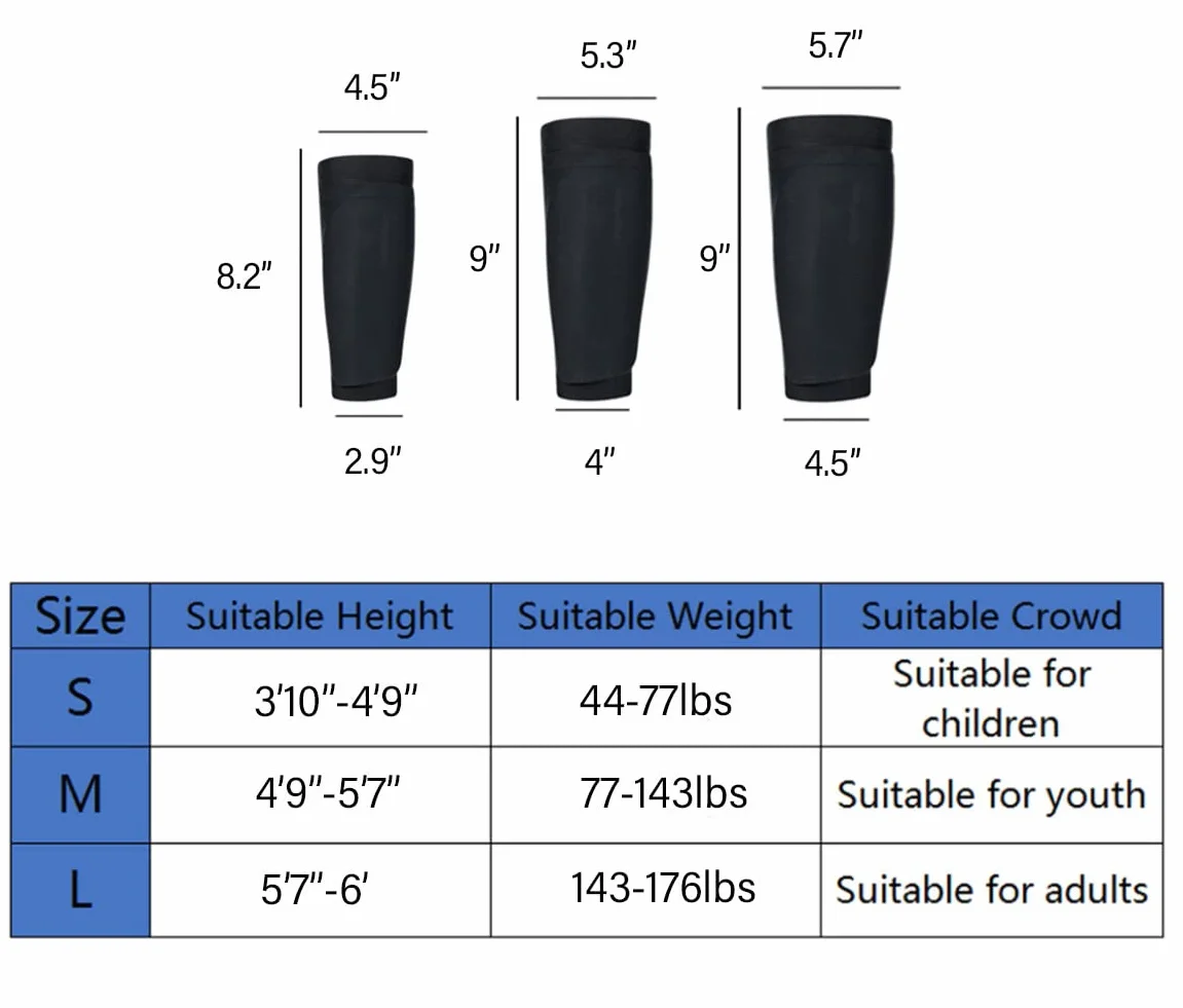Fútbol Espinilleras Doble Capa Calcetines Manga Soccer Shin Guard Sleeves