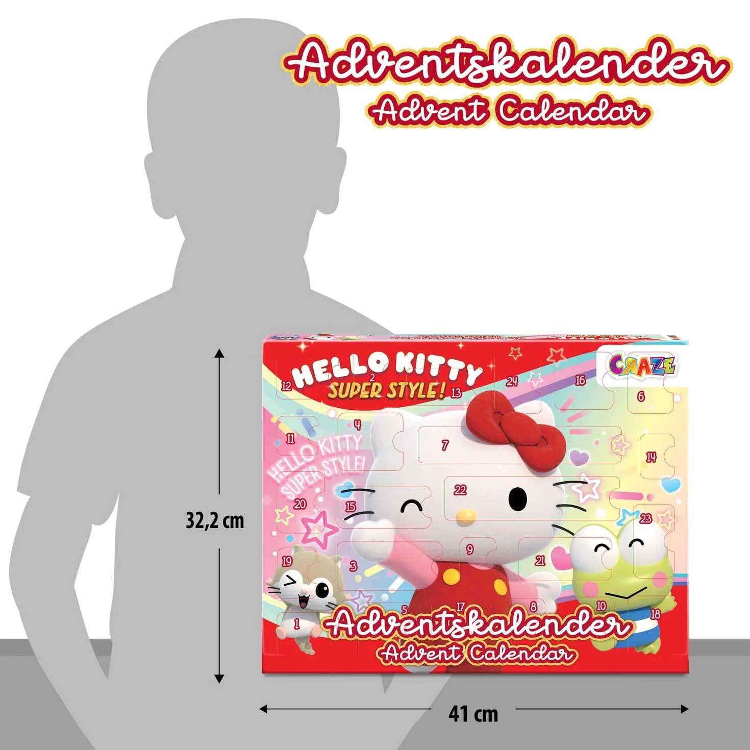 CRAZE Hello Kitty Calendario de Adviento con Juguetes y Accesorios para Niños y Niñas - Calendario de Navidad con 24 Sorpresas de Hello Kitty