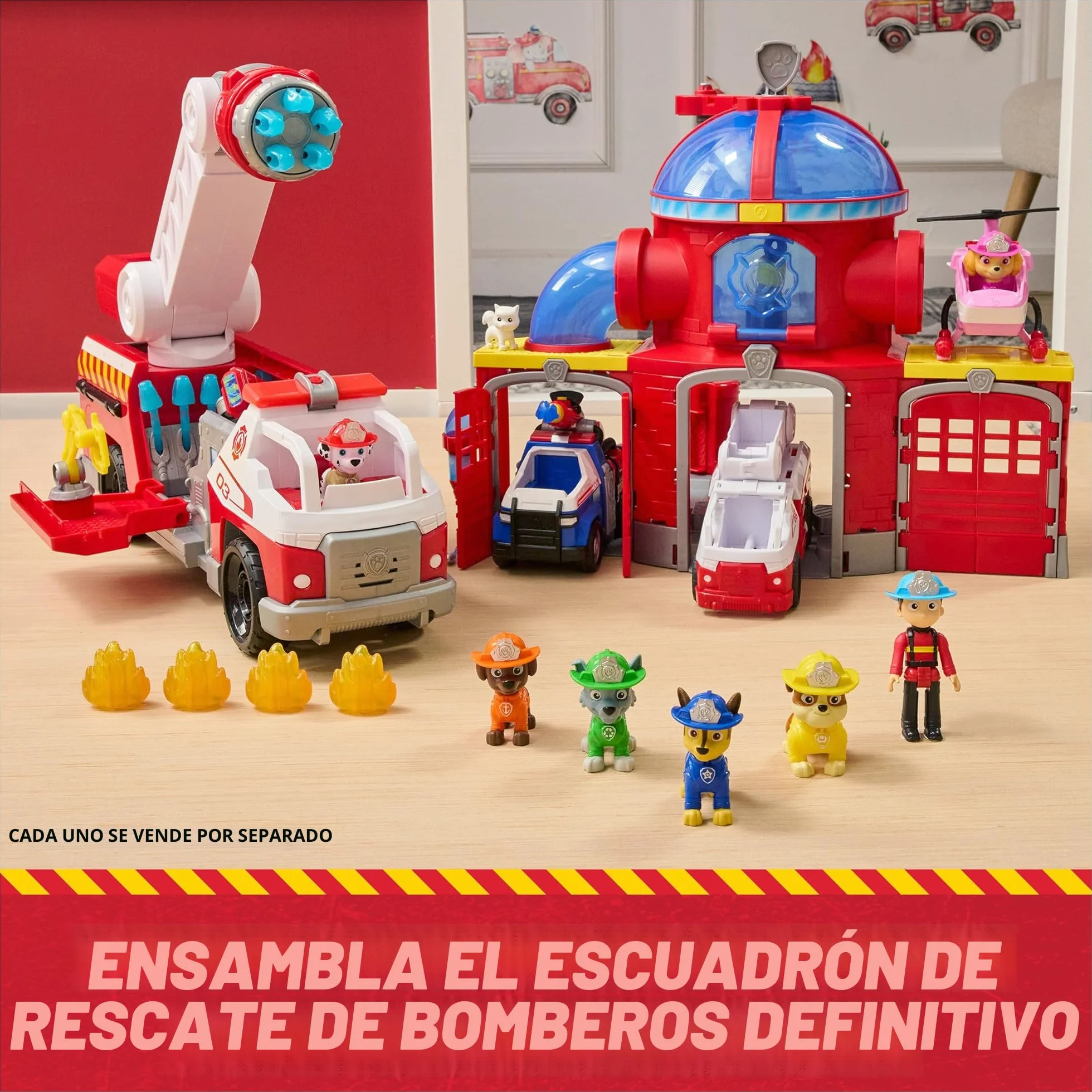 Paw Patrol Patrulla Canina Vehículo Figura Chase Fire Rescue Mission Bomberos Coche Juguete Infantil 3 Años
