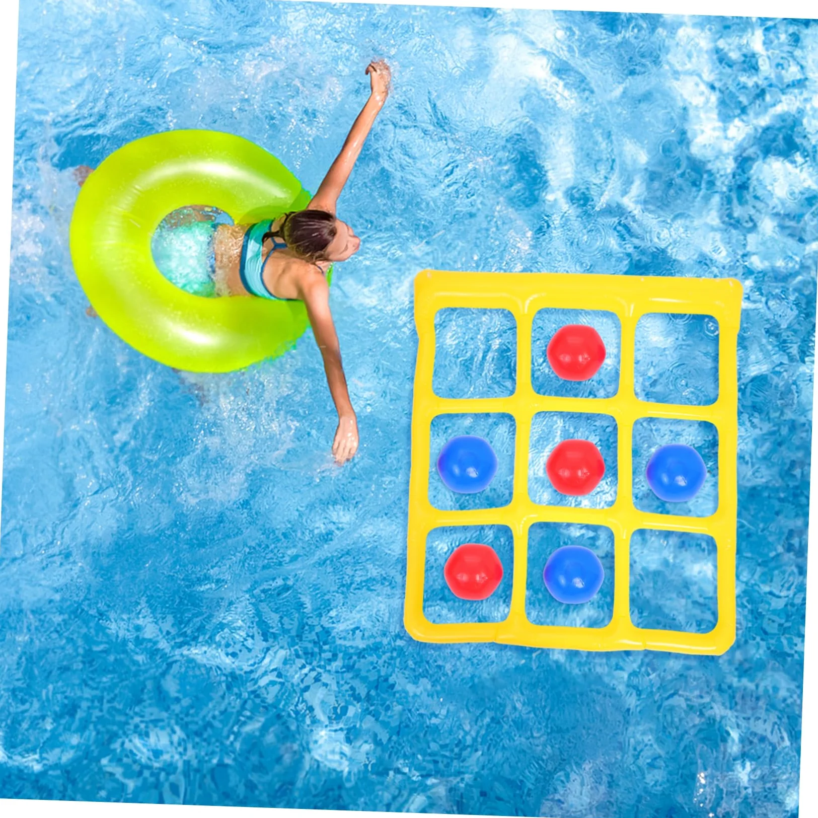 Juguetes Acuáticos Inflables para Piscina, Juego 1 Set PVC | 9 Cuadrículas, Fácil de Inflar y Desinflar, Decoracion Verano, para Niños y Adultos