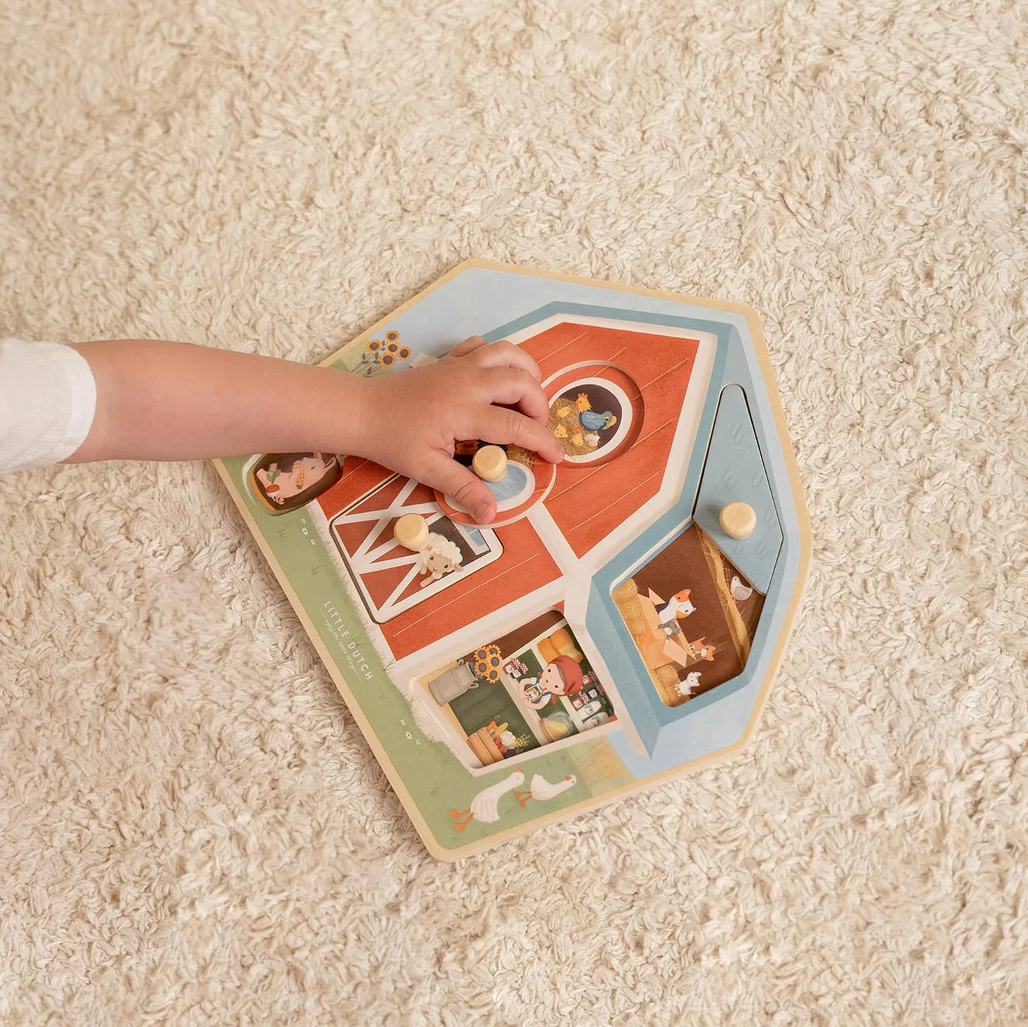 Little Dutch 7158 - Puzzle de madera con mango de madera FSC