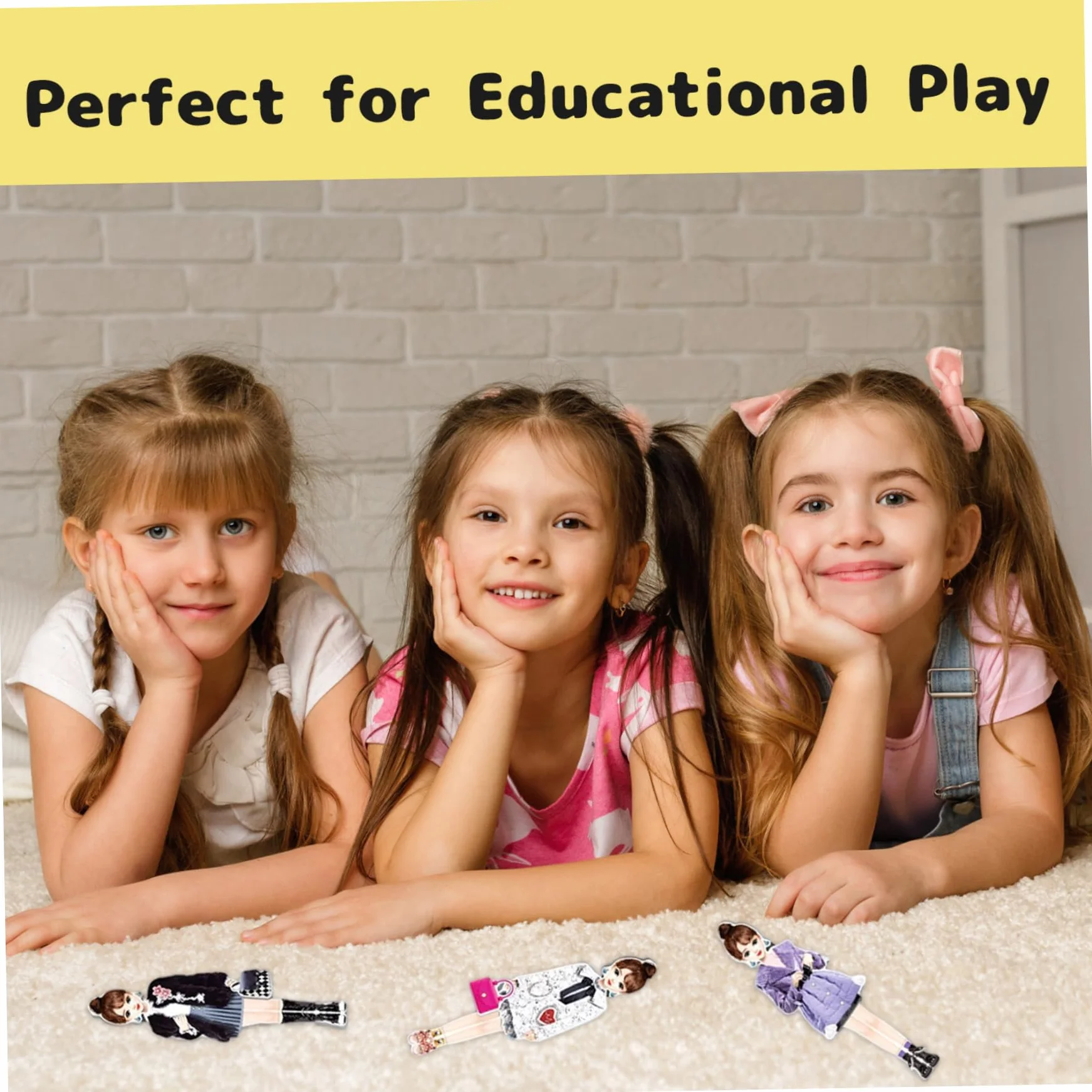 Muñecas de vestir magnéticas para niñas. Muñecas de papel magnéticas a juego creativas que incluyen ropa de vestir, bolsos, zapatos, juguetes para juego de imitación para niños mayores de 3 años..