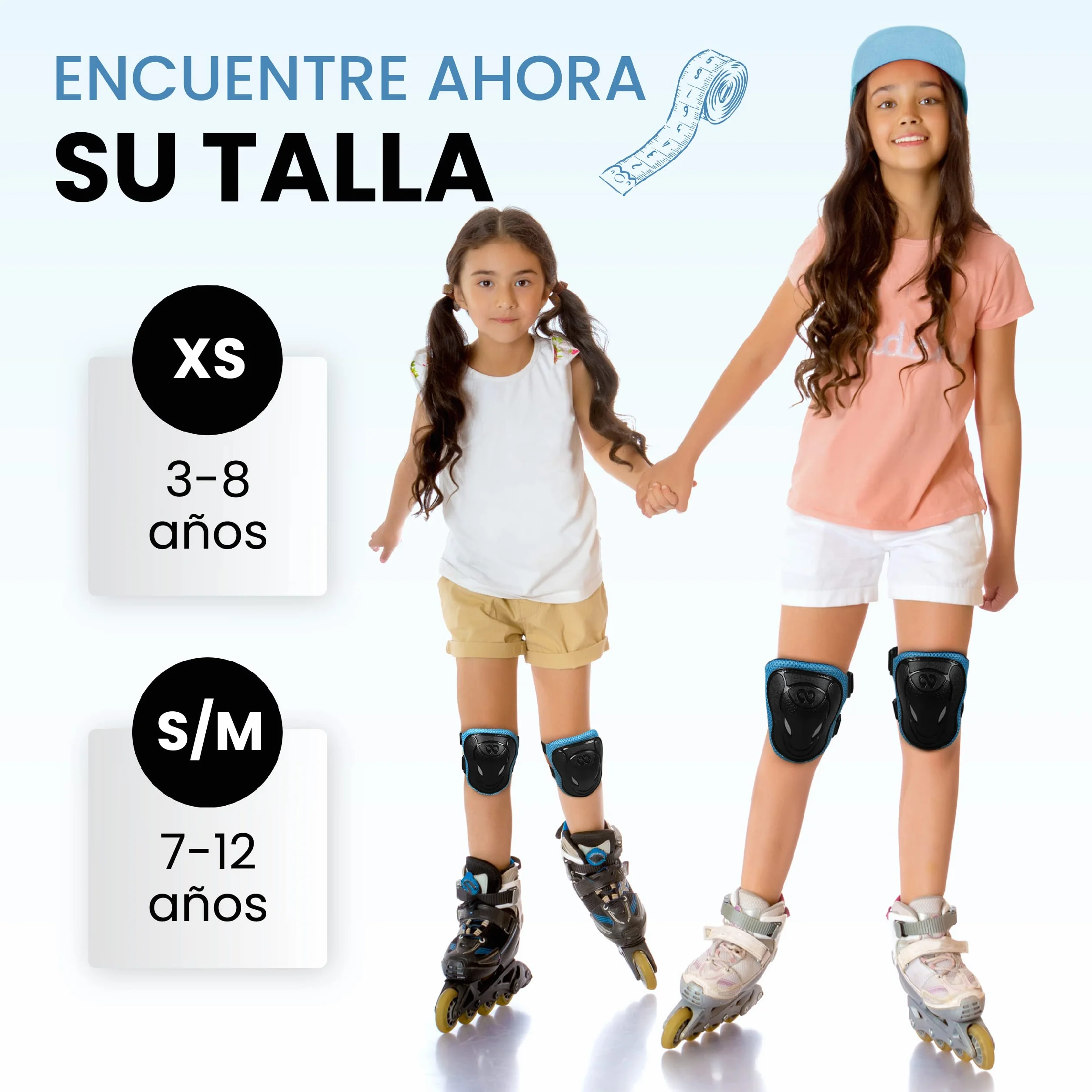 99FLIPS Protecciones Patines Niña Niño Set 6 Piezas Coderas Muñequeras Rodilleras Protectores Skate