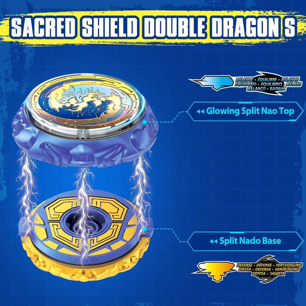 INFINITY NADO Metal Spinning Top Toys Battle Tops Launcher for Kids 5+ Years Split Series Sacred Shield