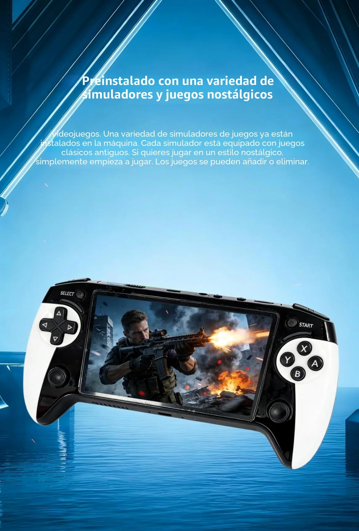 Consola de Juegos portátil YHFITN con Pantalla HD de 5,5 Pulgadas, diseño ergonómico, Juegos Retro Integrados, Salida de TV, función de guardado de partidas, batería Recargable. Regalo Ideal.