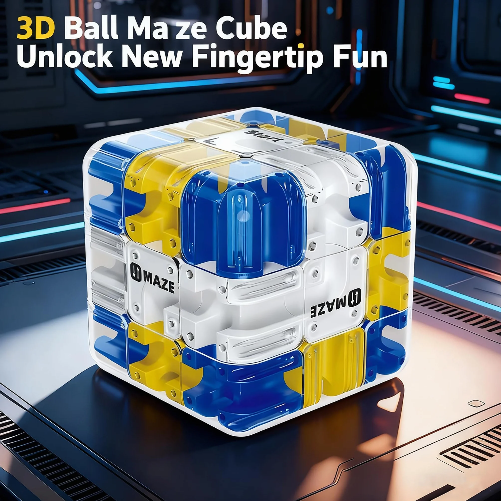 3D Cubo Laberinto, Puzzle Interactivo con Bola, Juego de Habilidad para Entrenamiento Mental y Relajación, Rompecabezas 3D para Niños y Adultos