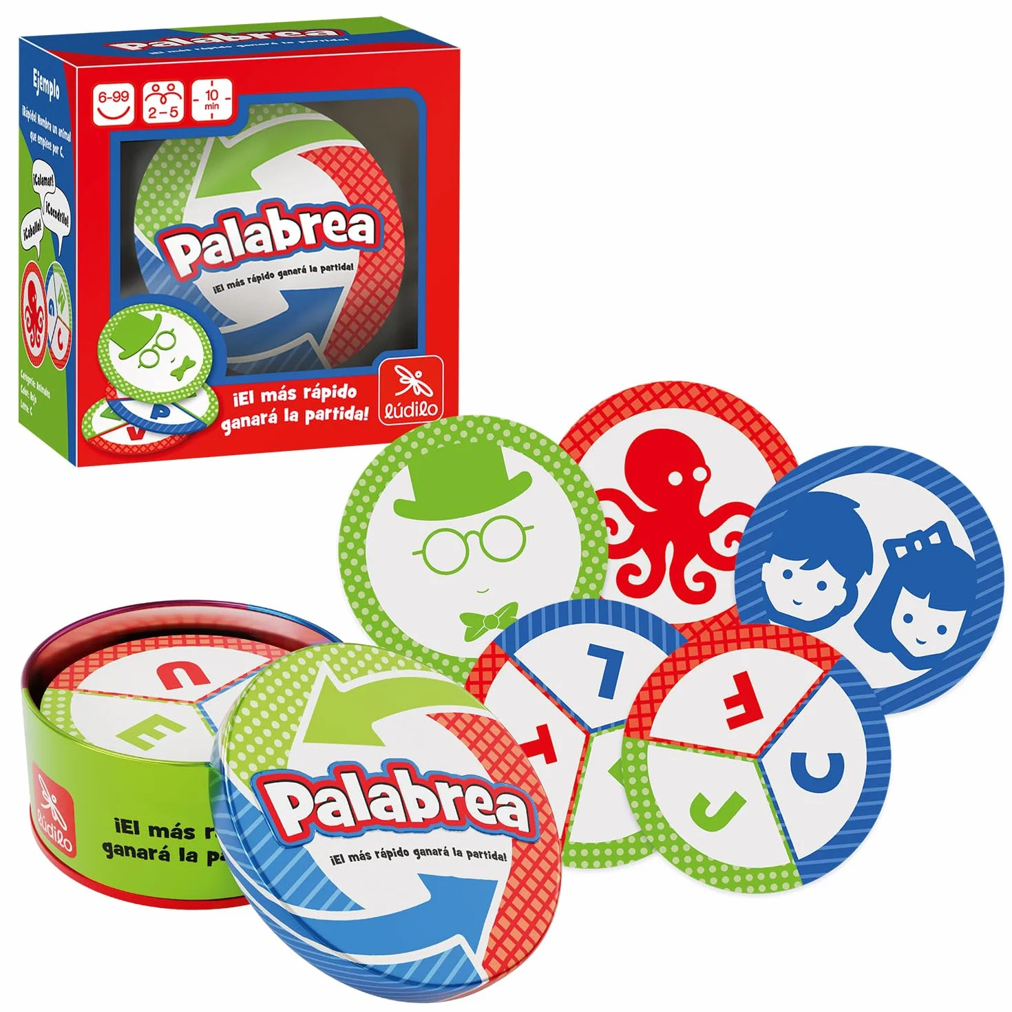 Ludilo - Palabrea | Juegos De Mesa Niños 6 Años O Más | Juegos Educativos 6 Años O Más | Juego Cartas Niños 10 Minutos De Duración | Juego De Mesa De 2 A 5 Jugadores | Regalos para Niños