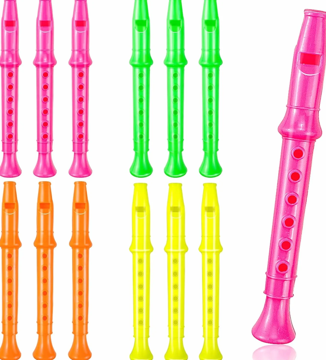24 Piezas Instrumento para Flauta Dulce para Niños, Flautas de Plástico 6 Orificios, Flauta Musical, Instrumentos Musicales, Juguete para Fiesta Música, Favores Fiesta para Niños, Regalo Rellenos Bols