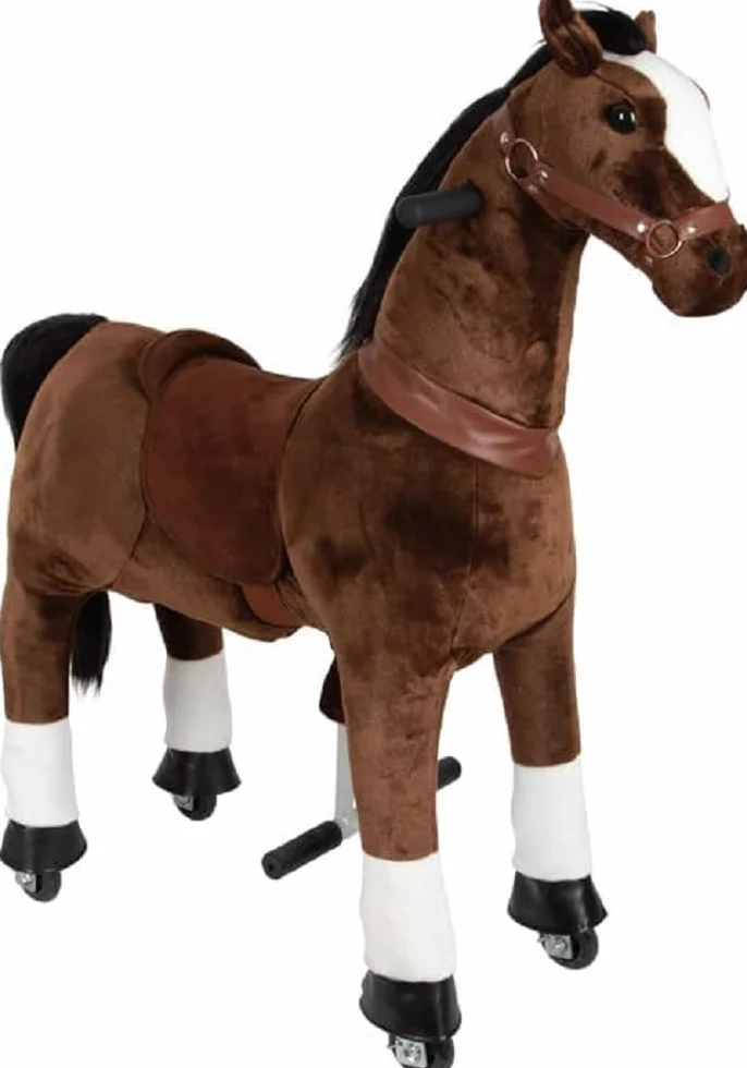 Small Foot Caballo de Montar con Ruedas de Felpa, Caballito de Juguete, hasta 50kg, para niños a Partir de 5 años, 12462