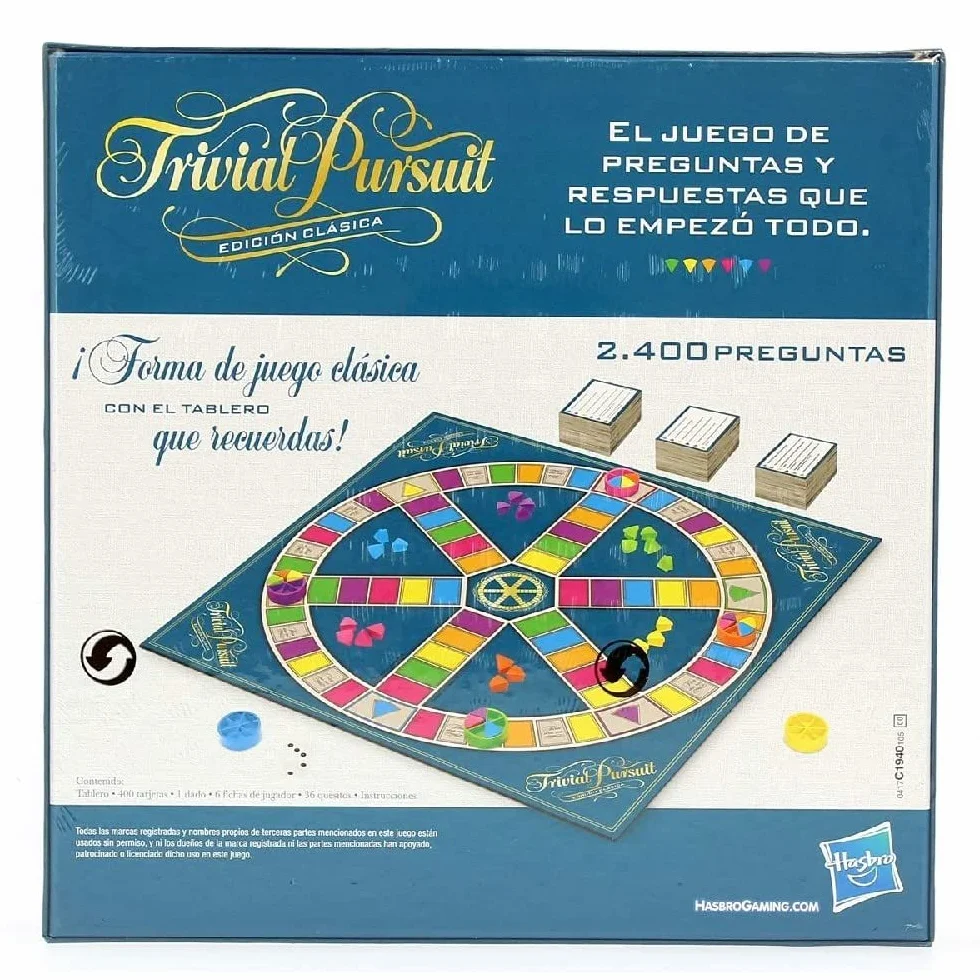 Hasbro Gaming Trivial Pursuit en Español Juego de Preguntas Adolescentes Mayores 16 Años Juego de Mesa Multijugador Fiestas
