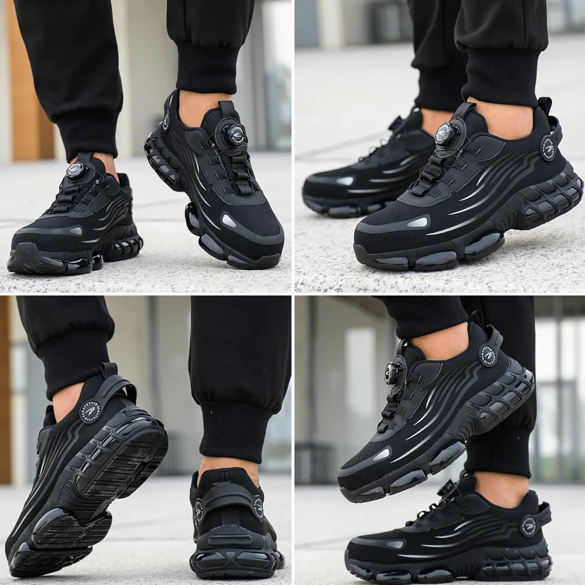 Zapatos de Seguridad para Hombre Mujer Ligero Zapatillas de Trabajo con Punteras de Acero Transpirable Antideslizantes 38-46 EU