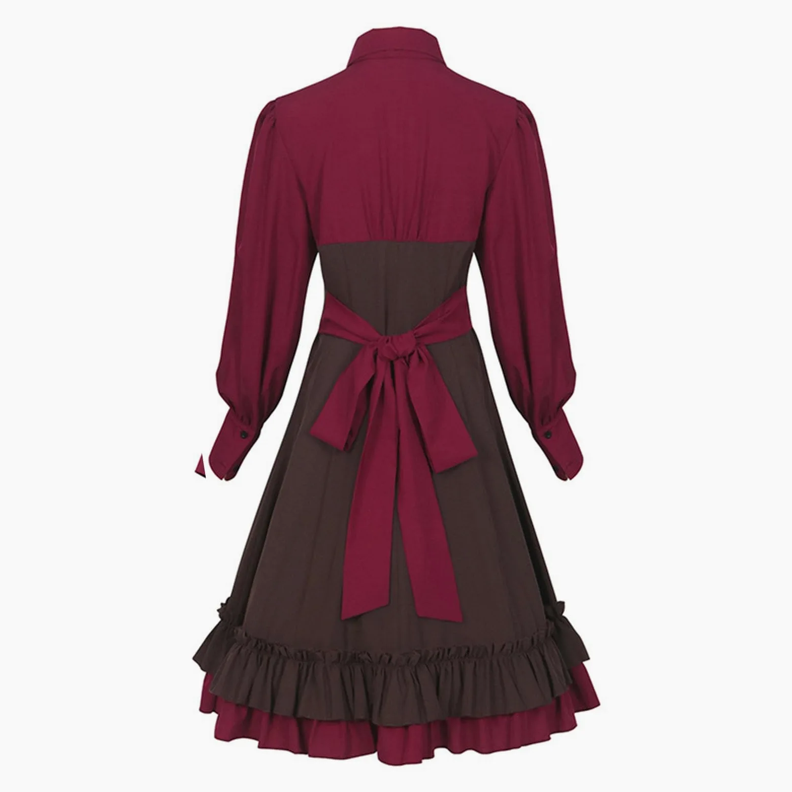 2025 Elegante vestido de cosplay, disfraz gótico de lolita con mangas largas de encaje, detalle de lazo para fiesta, Halloween, evento formal, disfraz de dinosaurio inflable, disfraz de Halloween