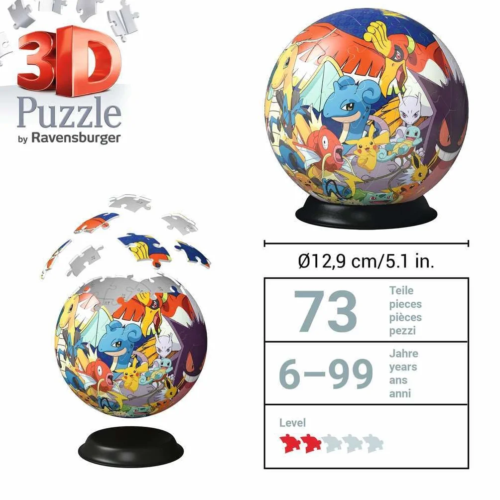 Ravensburger Puzzle 3D Pokemon Niños 73 Piezas Maquetas para Montar 6 Años+