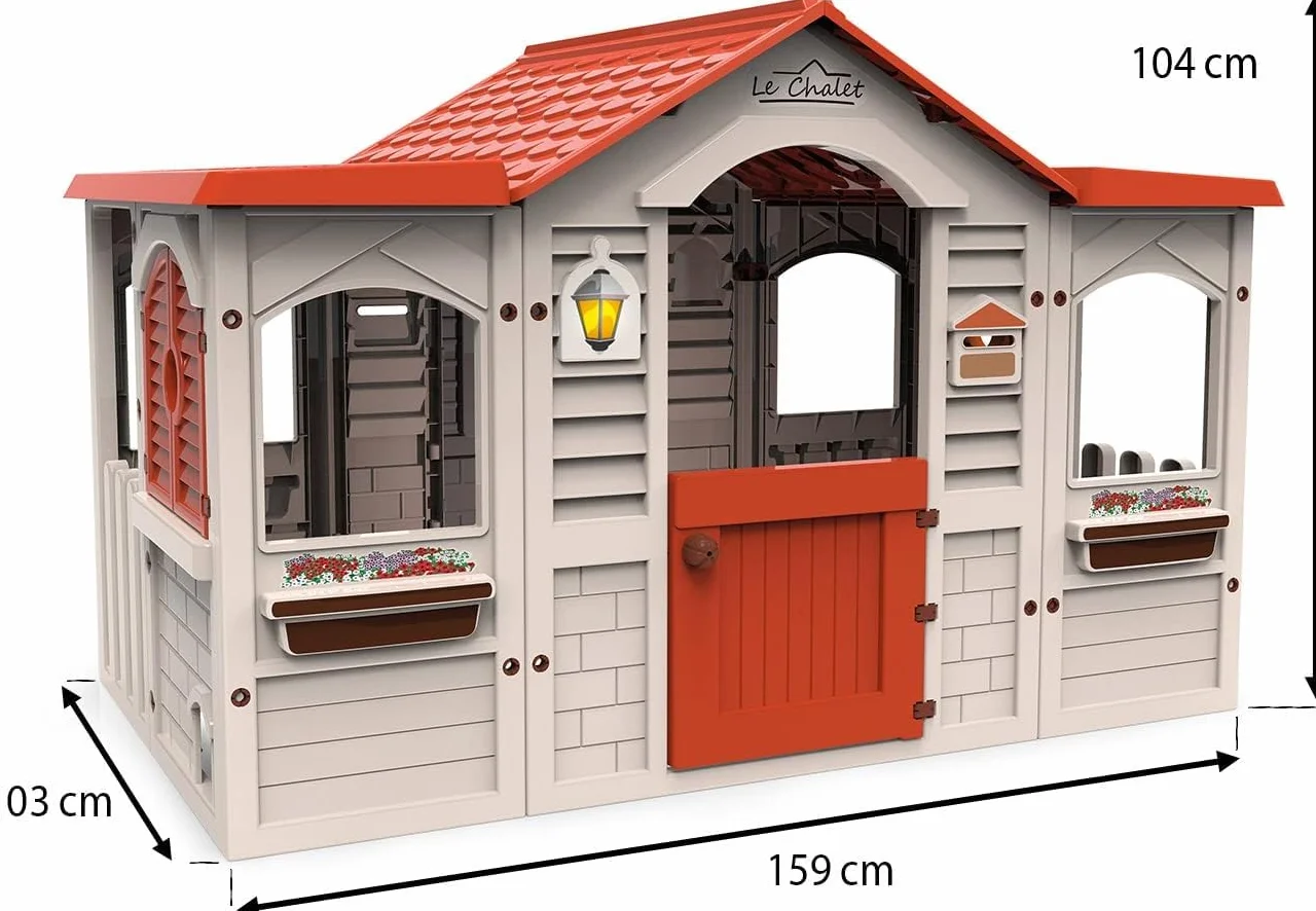 Chicos Le Chalet Gran Casita Infantil Exterior Interior 159cm x 103cm x 104cm