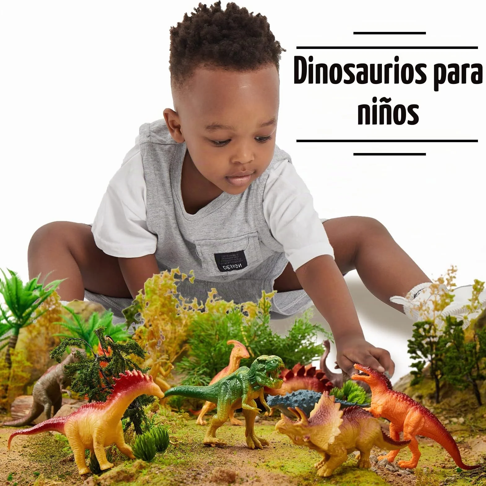 TOEY PLAY Dinosaurios Juguetes Niños 3 Años, 12 Piezas Grandes Figuras Dinosaurios con Tiranosaurio Rex, Educativas Regalo