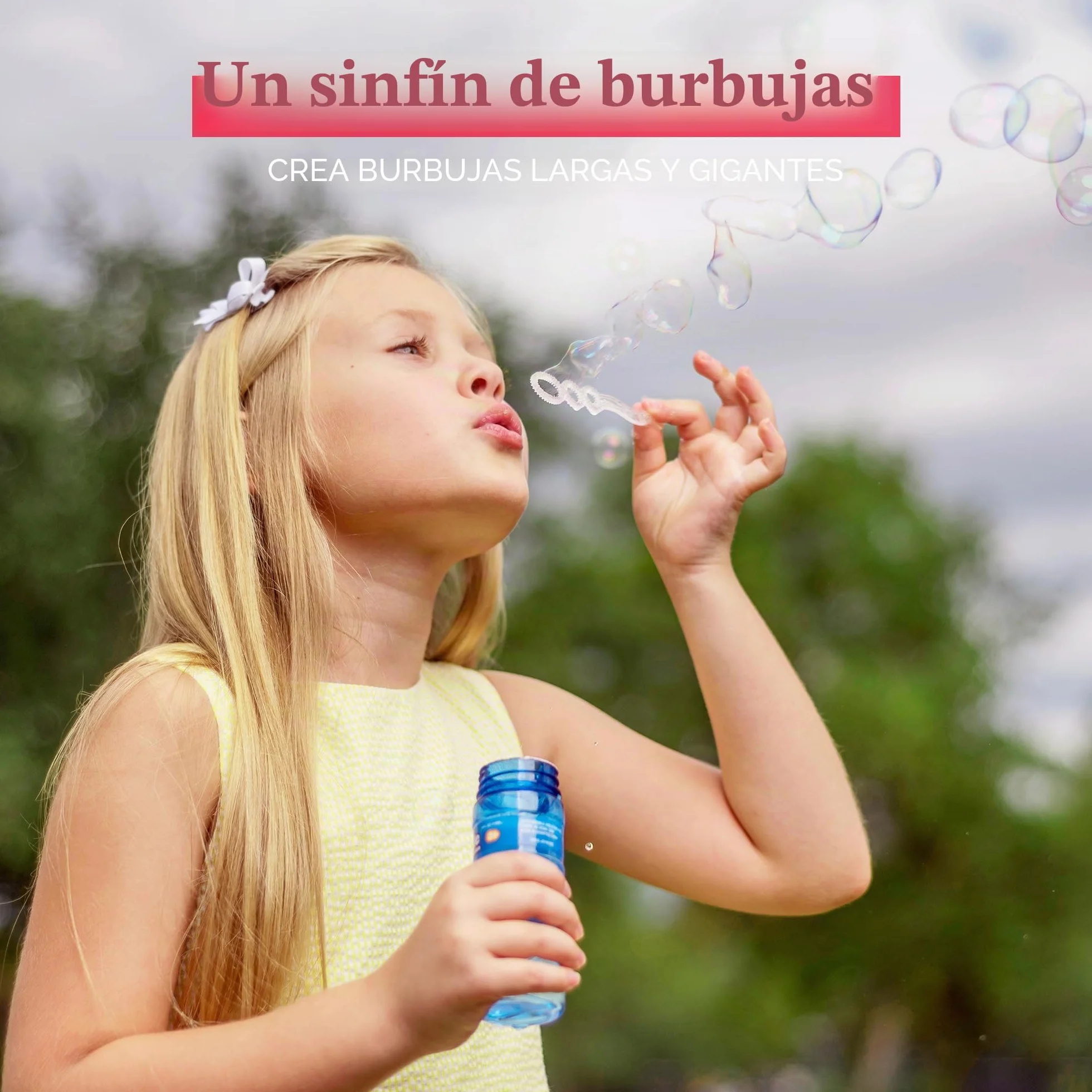 JOYIN 6 Botellas de Burbujas (solución de 118 ml), Varita y Kit de Burbujas, Regalos de Fiesta para niños, Juguetes de Verano