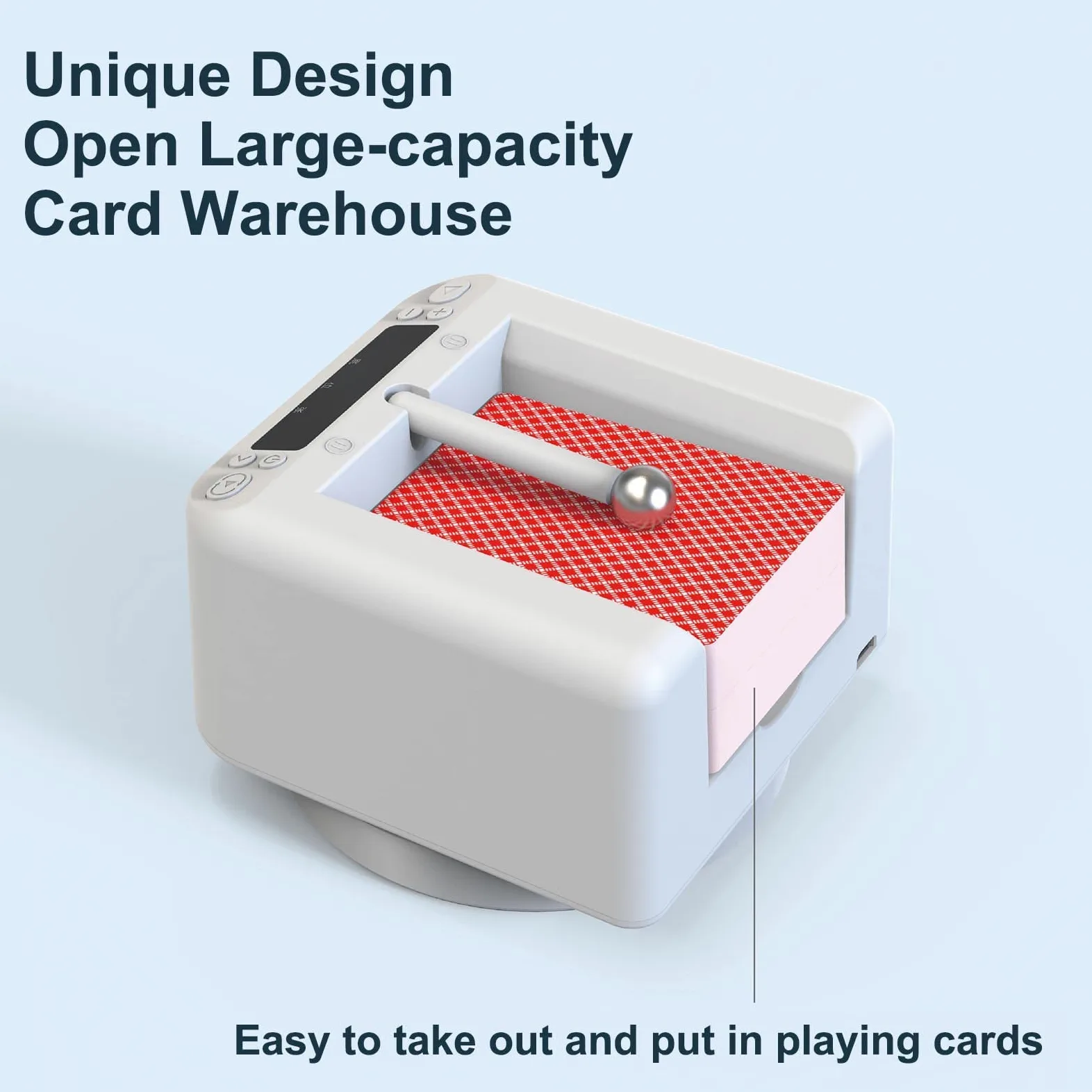 Repartidor automático de cartas de póquer, máquina de póquer robot con distribuidor de cartas totalmente automático con rotación de 360 ​​° con pantalla LED, barajador inteligente de cartas de póquer