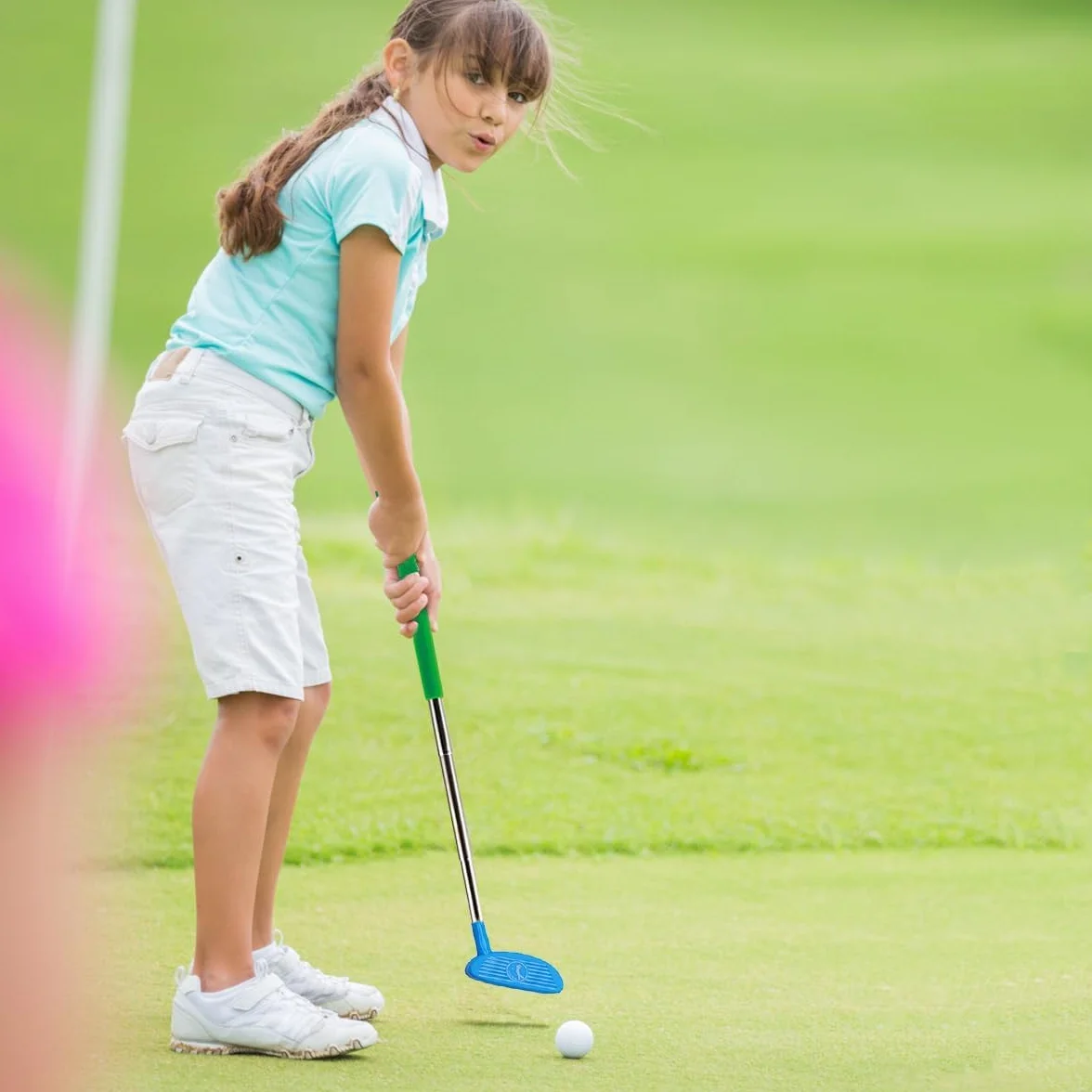 Versión Mejorada Palo de Golf para Niños,Palos de Golf Retráctiles Fáciles de Llevar,Juguetes Deportivos de Interior y Exterior para Niños de 3,4,5 y 6 Años (Palo Reforzado)