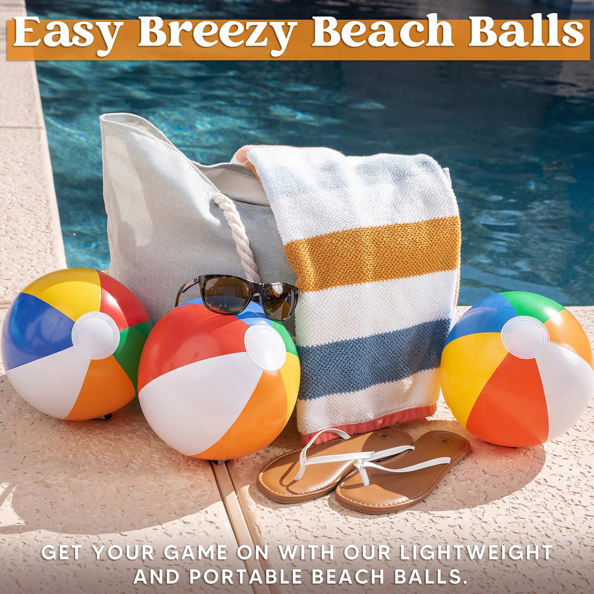 JOYIN 20cm Pelota de Playa ;Pelota Hinchable Juguetes inflables Pelota de Playa en Colores de Verano