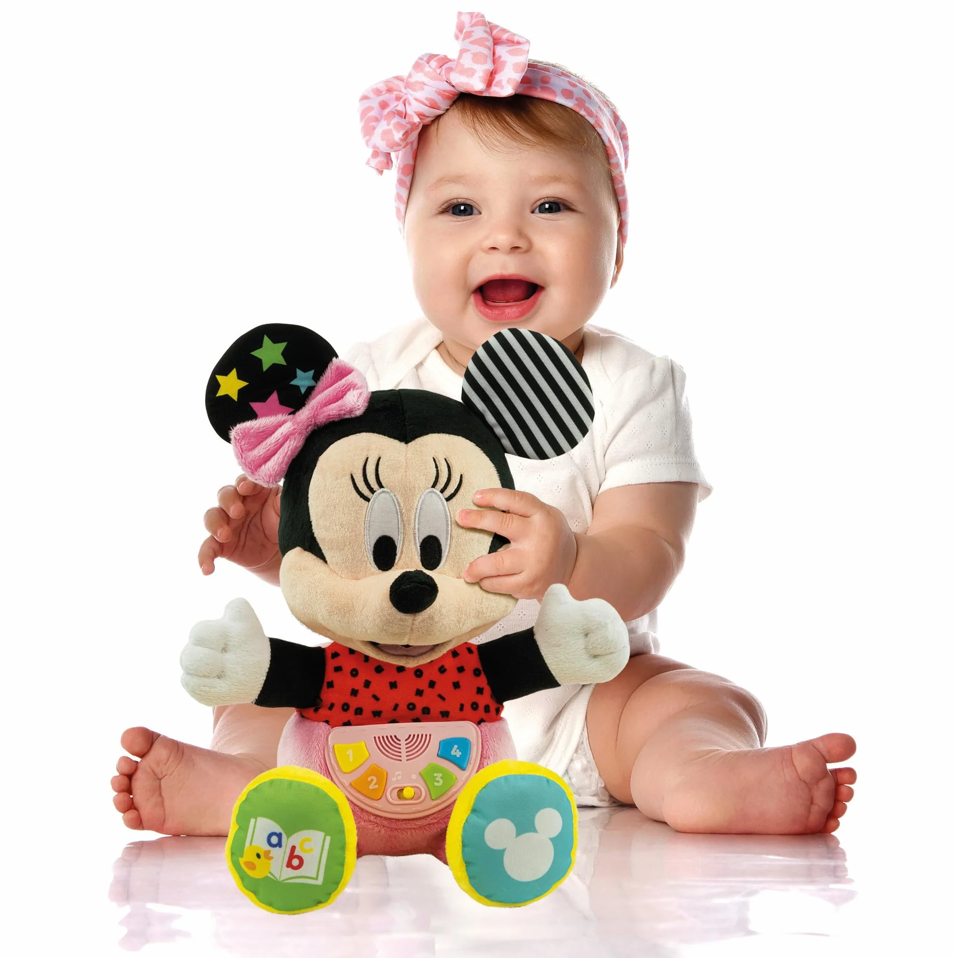 Clementoni Baby Cuentacuentos Mouse Peluche Interactivo con Voz de Minnie, Multicolor, Mediano (61370),Exclusivo en Amazon