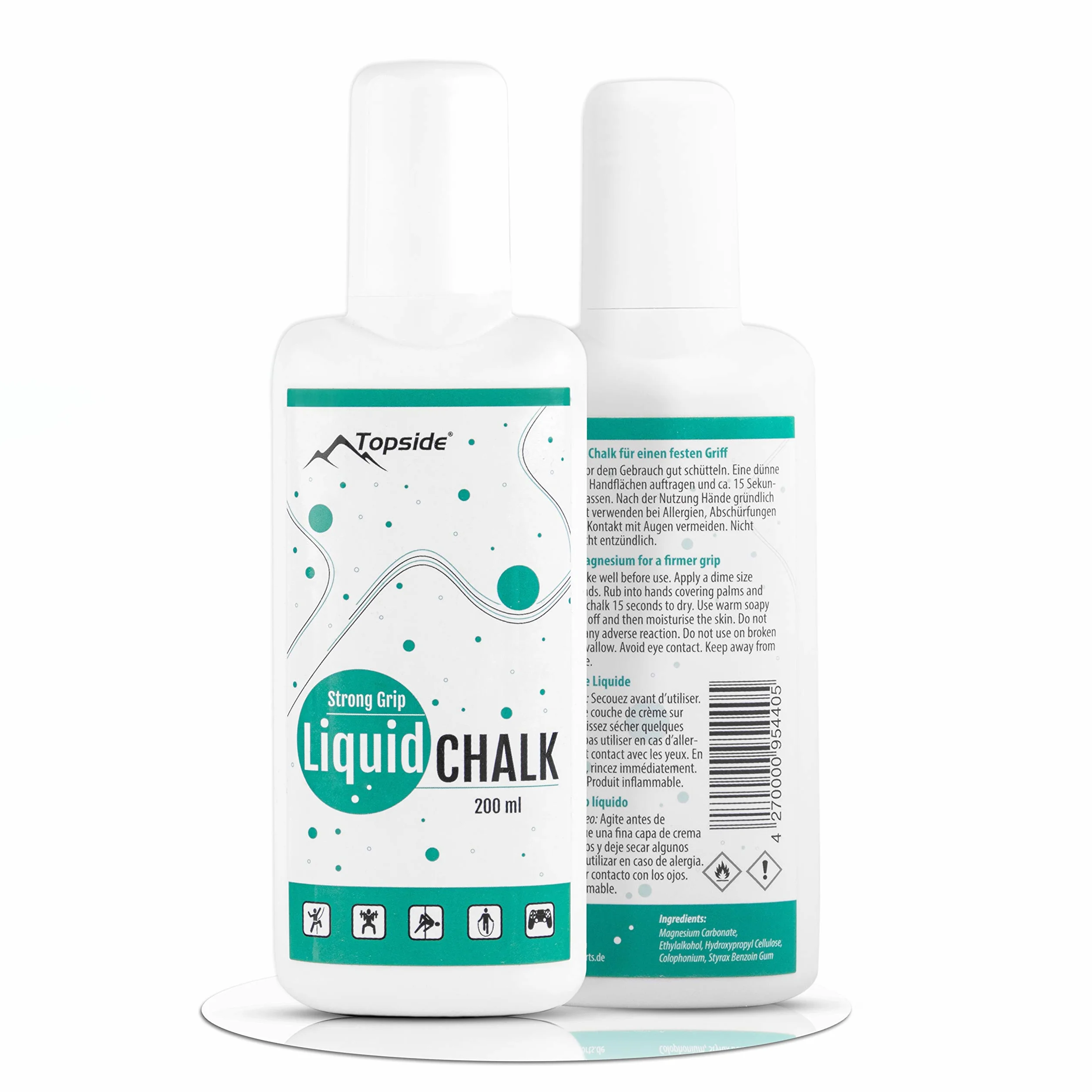 TOPSIDE® Magnesio Líquido 200 ml Liquid Chalk – Mejor Agarre para Escalada