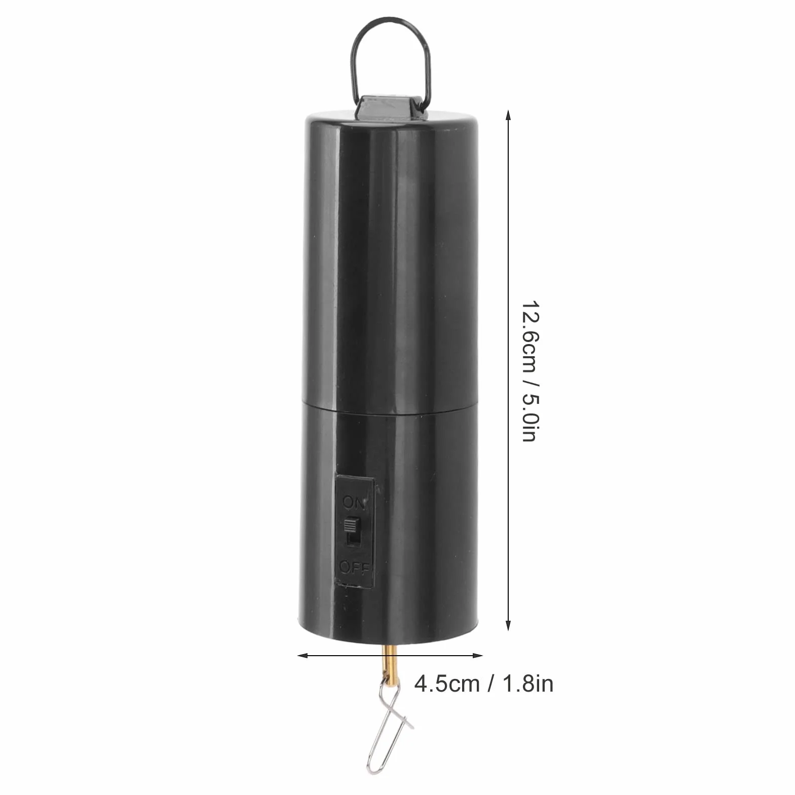 Motor Giratorio de Viento con Pilas, Motor Giratorio Colgante para Campanas de Viento, decoración de jardín, Capacidad de Carga de 3 kg, diseño fácil de Colgar (Negro, 5 x