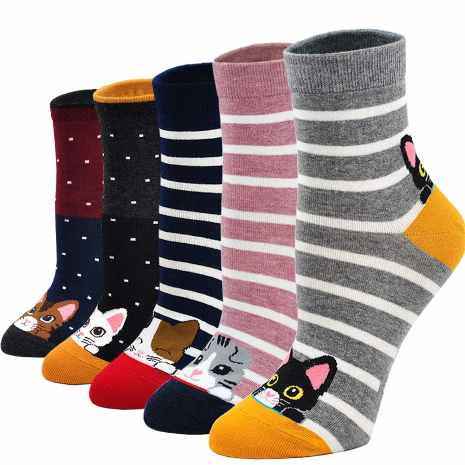 PUTUO Calcetines Térmicos Mujer Algodón Animales Lindos 5 Pares