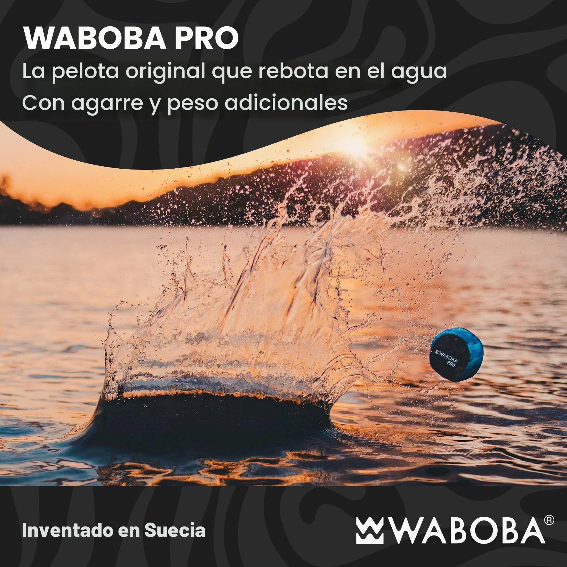Waboba AZ-101-WS Pro - Bola de Rebote de Agua, Rayas onduladas, Talla única