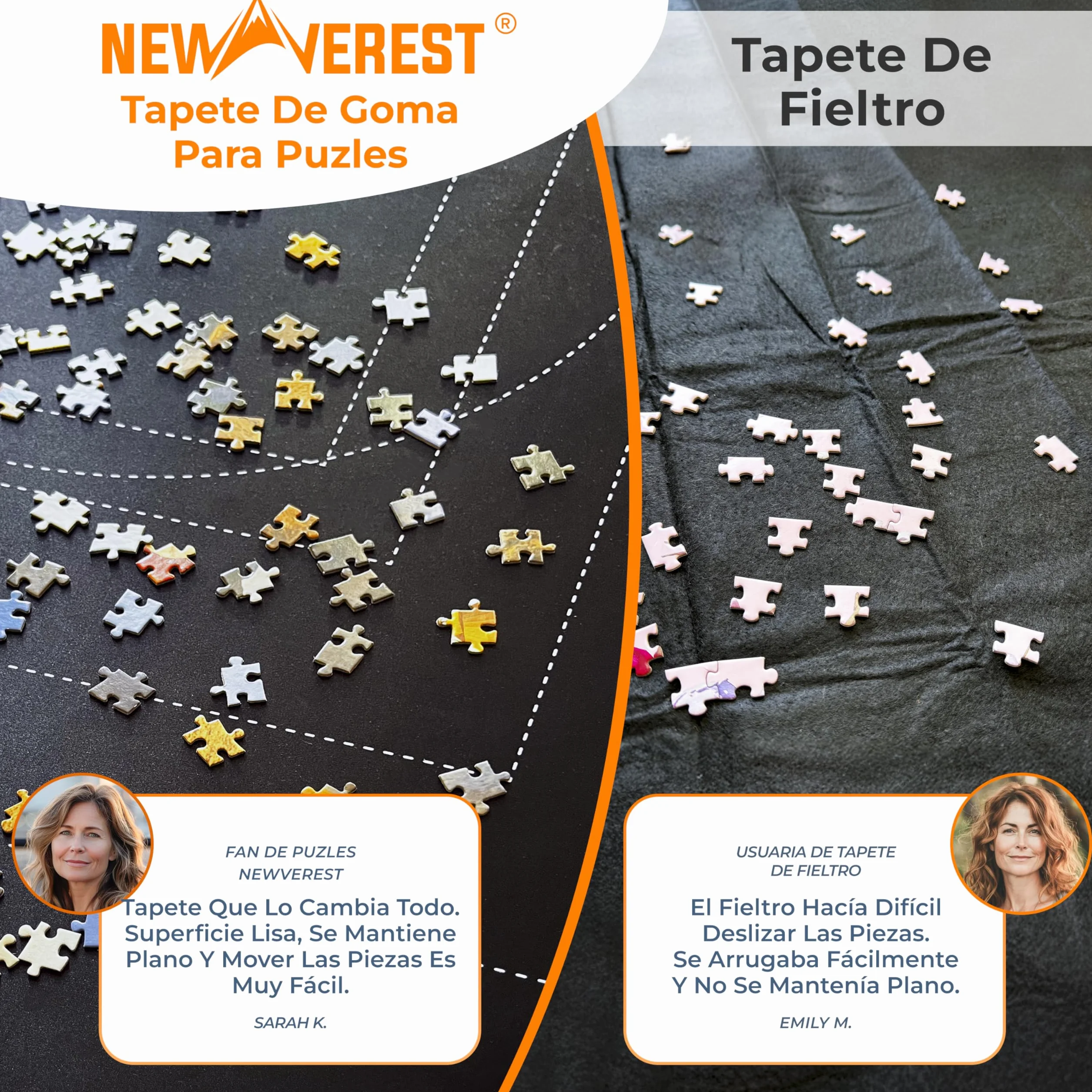 Newverest Tapete para Puzzles Enrollable Original 117 x 66 cm, Guardapuzzles Portátil hasta 1500 Piezas con Base De Goma Antideslizante, Superficie Suave, 3 Bandejas para Puzzles Y Bolsa De Viaje