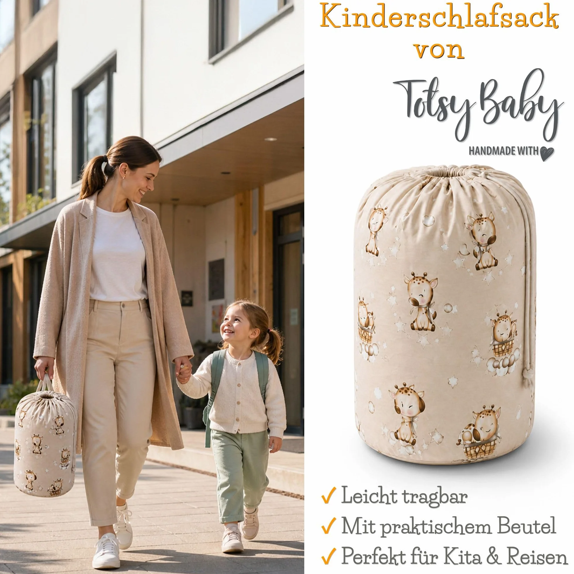 Totsy Baby Saco de Dormir Infantil con Almohada y Cremallera para bebés de 3 a 7 años - Saco de Dormir para Interiores de para guardería jardín de Infancia Oeko-Tex