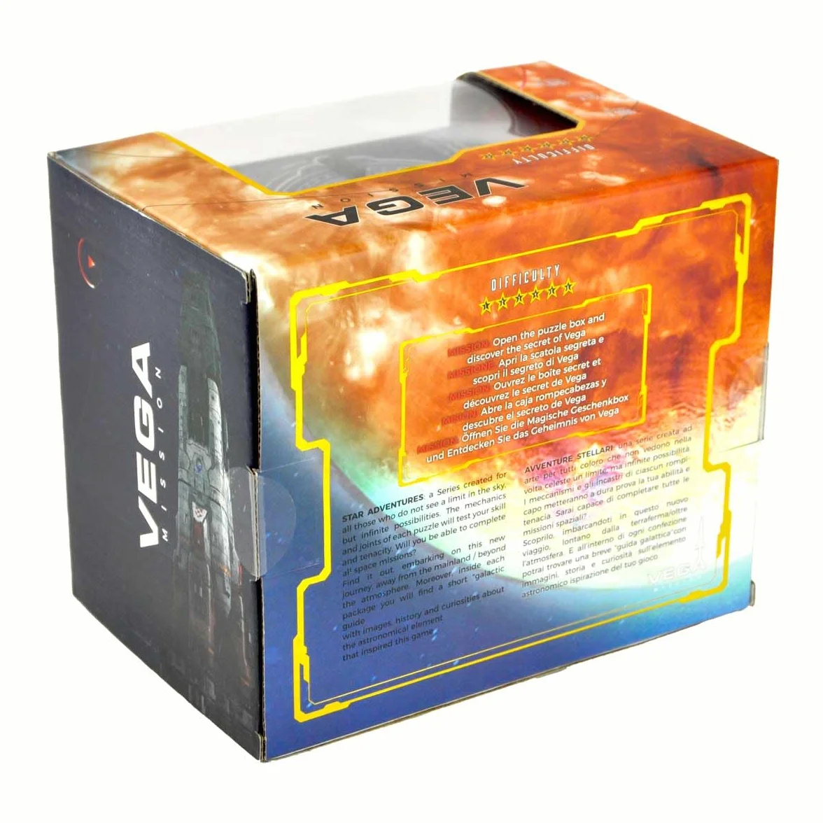 Logica Juegos Art. Vega - Cofre Secreto - Rompecabezas de Madera - Dificultad 6/6 Experto - Serie Star Adventures