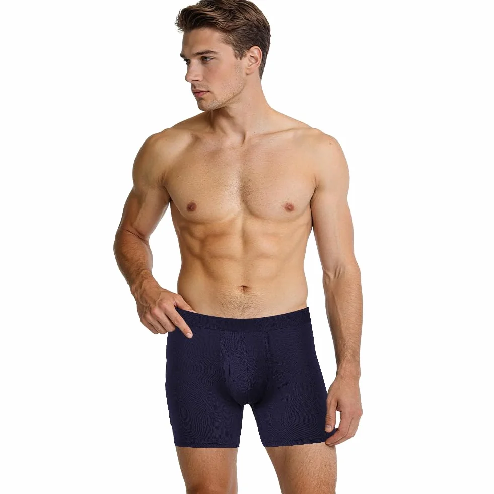 Calzoncillos Hombre Boxer Deportivos Pack 3 95% Fibra de Bambú 5% Elastano Ropa Interior Extra Larga
