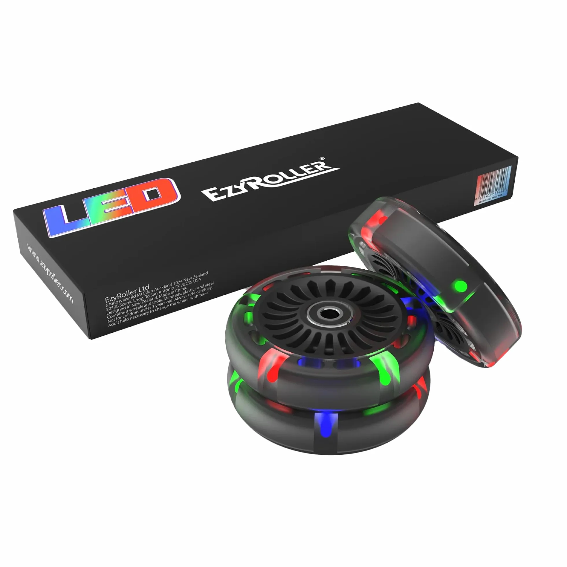 EzyRoller Juego de 2 ruedas LED de repuesto de 96 mm para Classic, Drifter o Drifter X