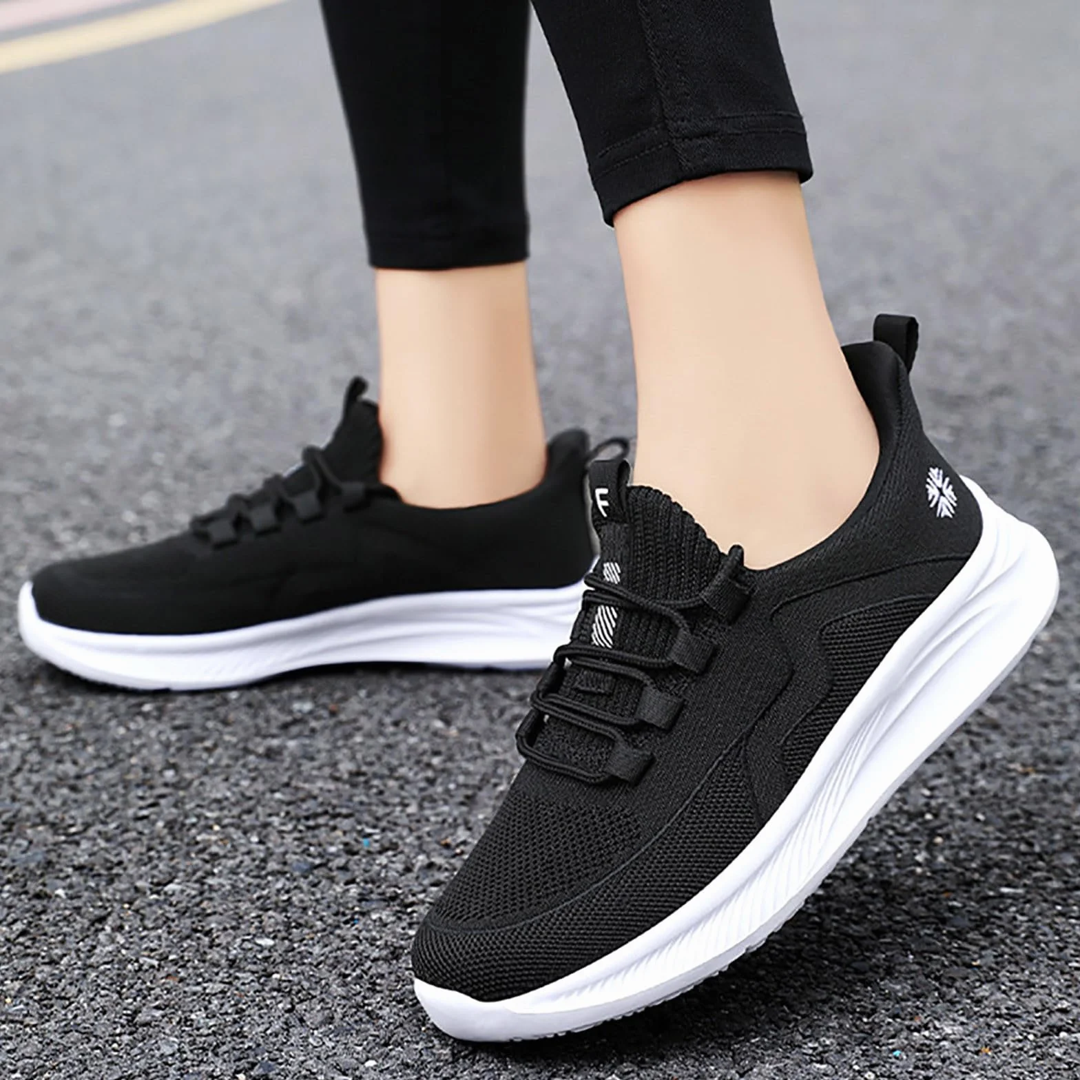 Zapatillas Sneakers Mujer Horma Ancha Transpirable Tacón Casuales Deportivas Correr Ligero