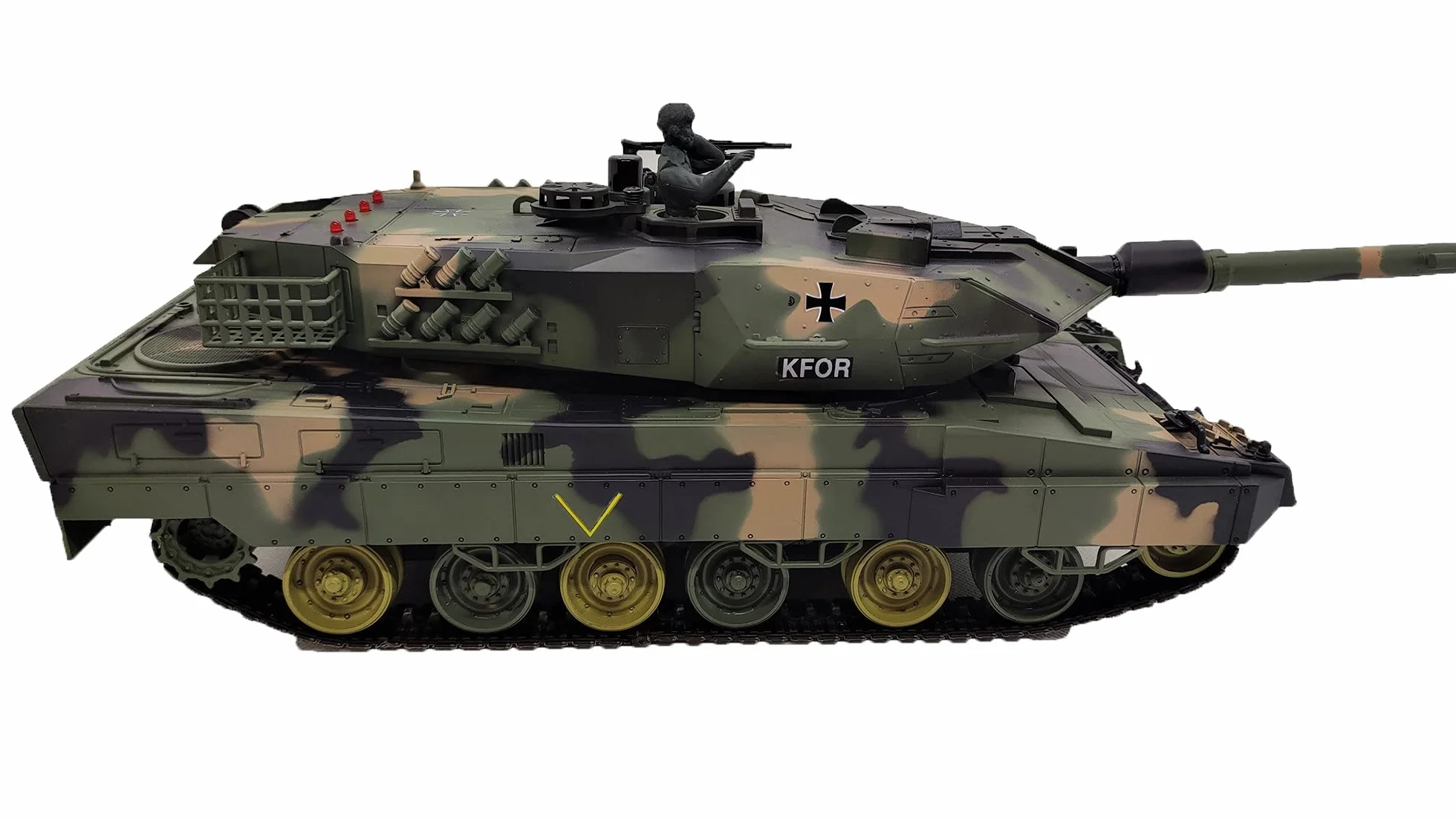 RC Leopard 2A5 - Tanque de combate con sonido, escala 1:24 y 2 sistemas de combate, infrarrojos y disparos de 6 mm