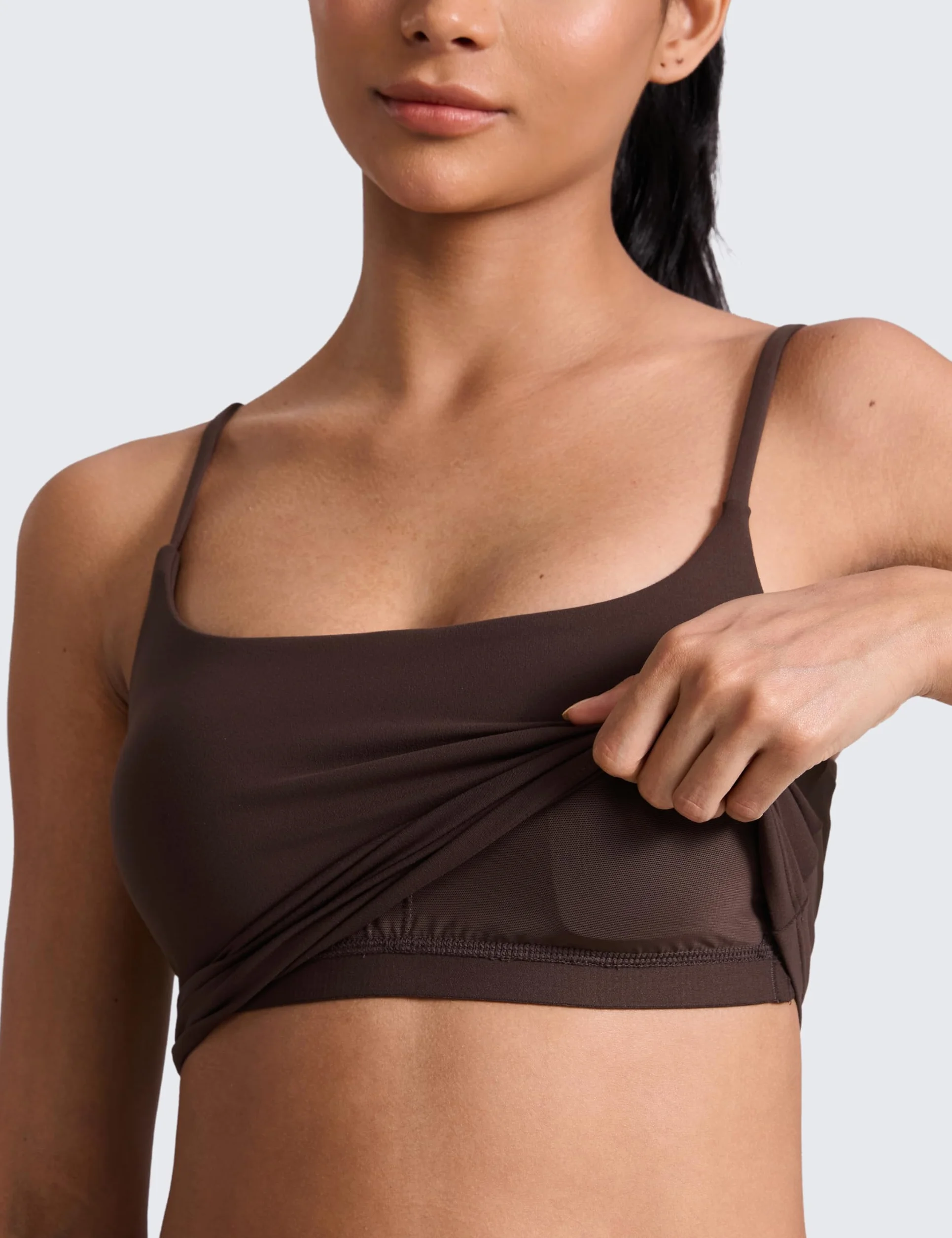 CRZ YOGA Butterlift Sujetador Deportivo Mujer Cuello Redondo Espalda en U Crop Top