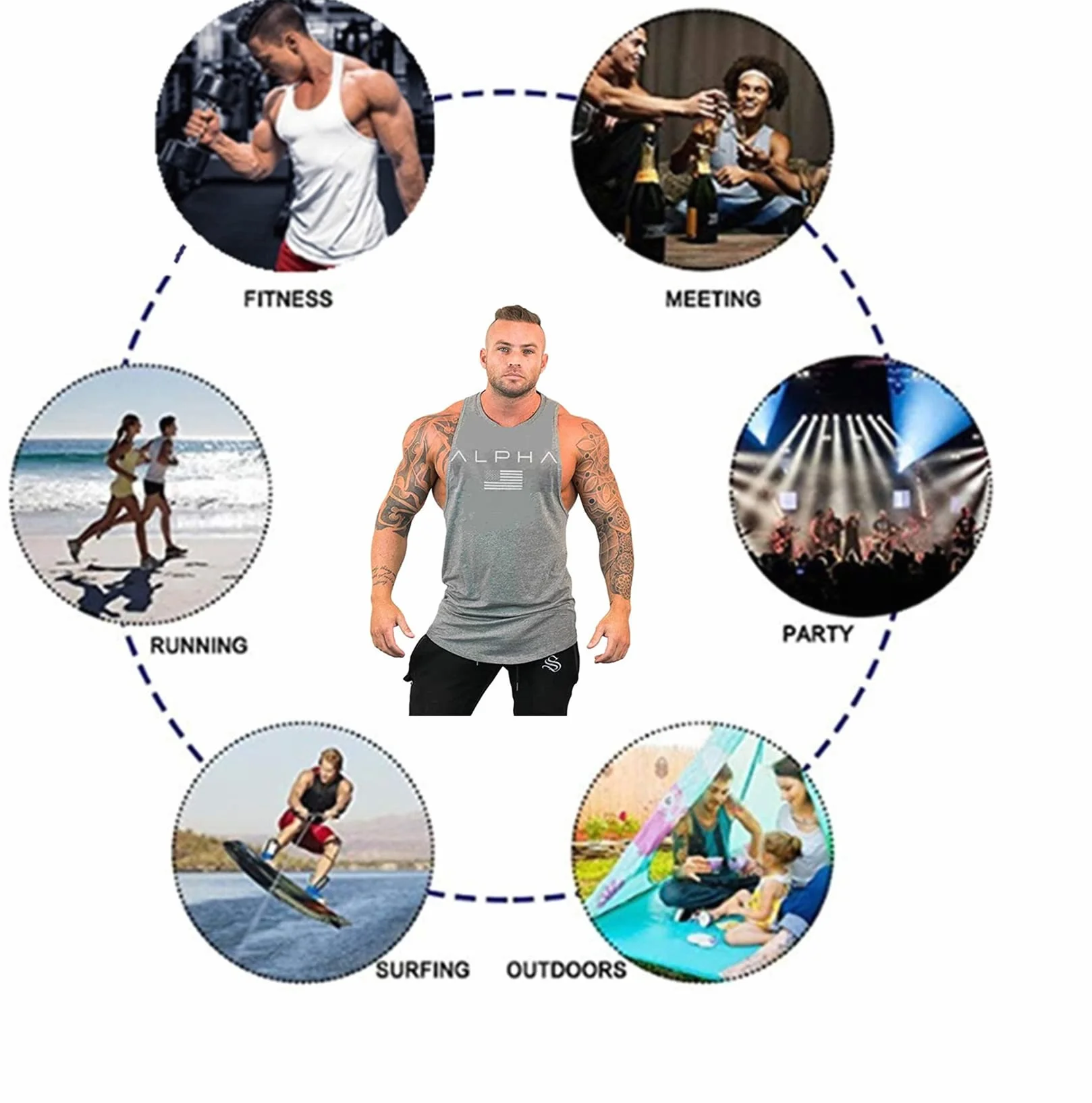 Camiseta Tirantes Hombre Deportiva Bodybuilding Culturismo sin Mangas Fitness Gym
