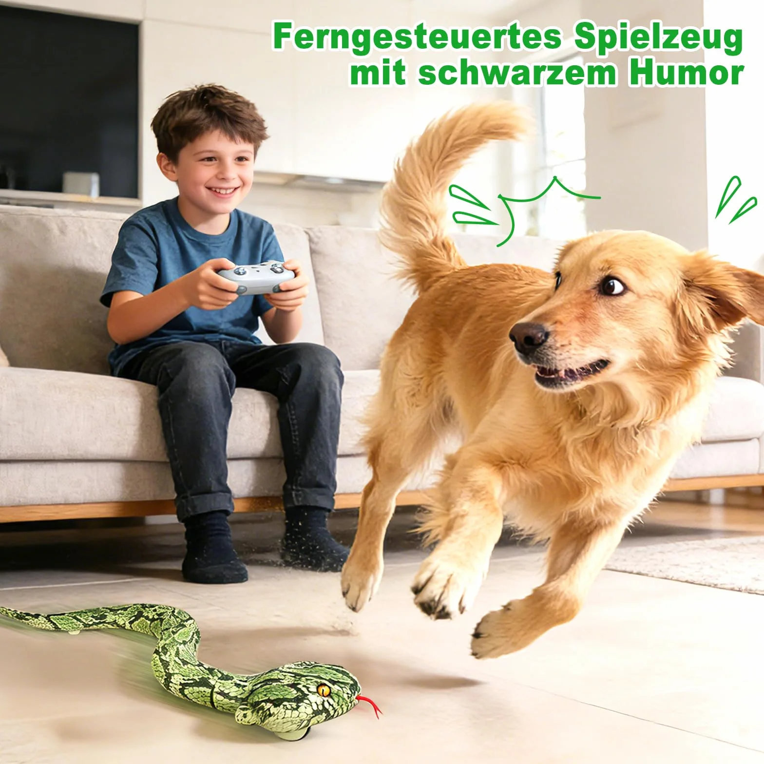HILKKET Serpiente Teledirigida, Serpiente pitón Teledirigida de 64 cm, Juguete eléctrico de Serpiente para Tierra y Agua a 5 km/h, Juguete Impermeable para Piscina, Juguete Acuático para Niños